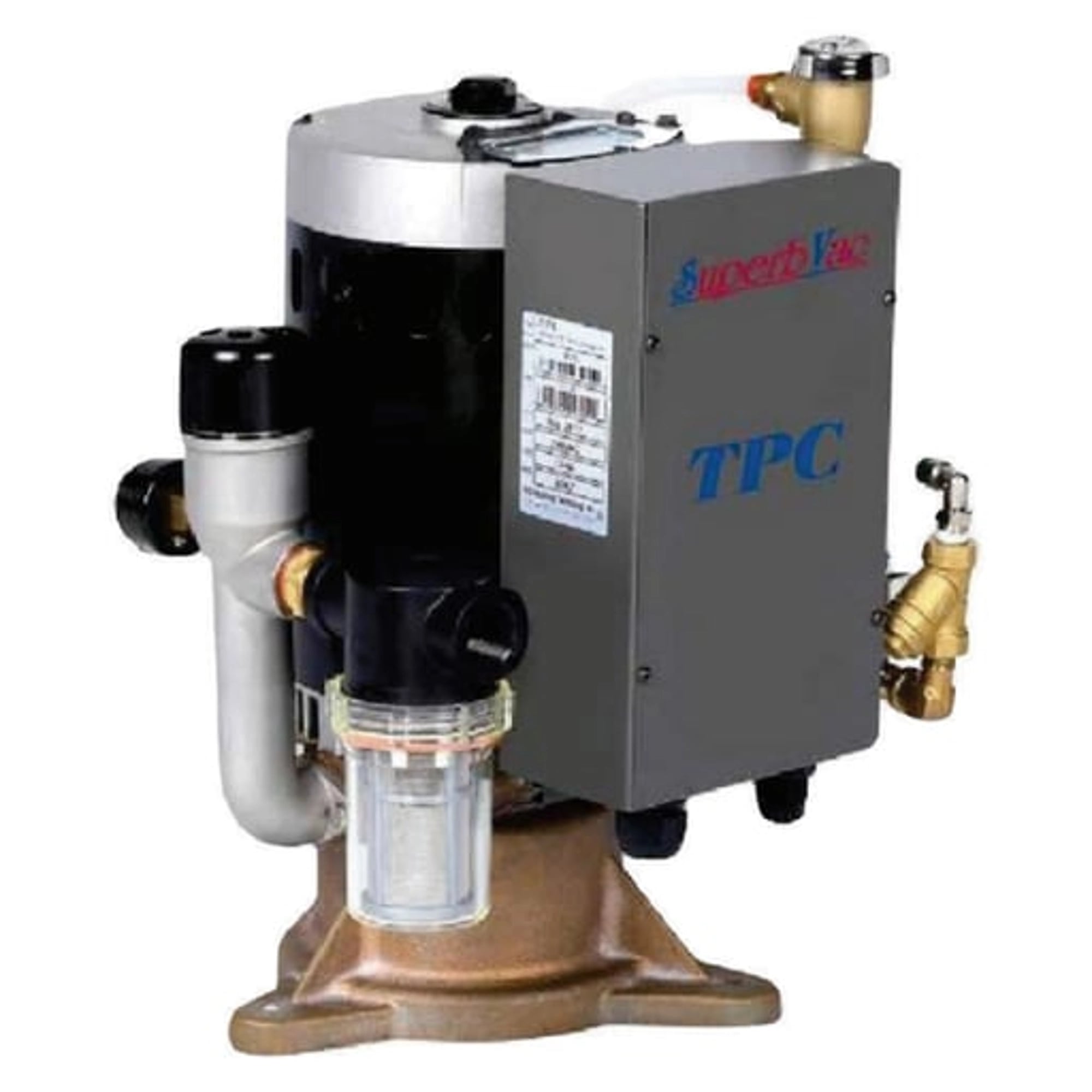 TPC Advanced Technology Superb Vac Wet Ring Vacuum, WV5R, 2 HP Single, 230V/60Hz with Water Recycler, 1-5 Users