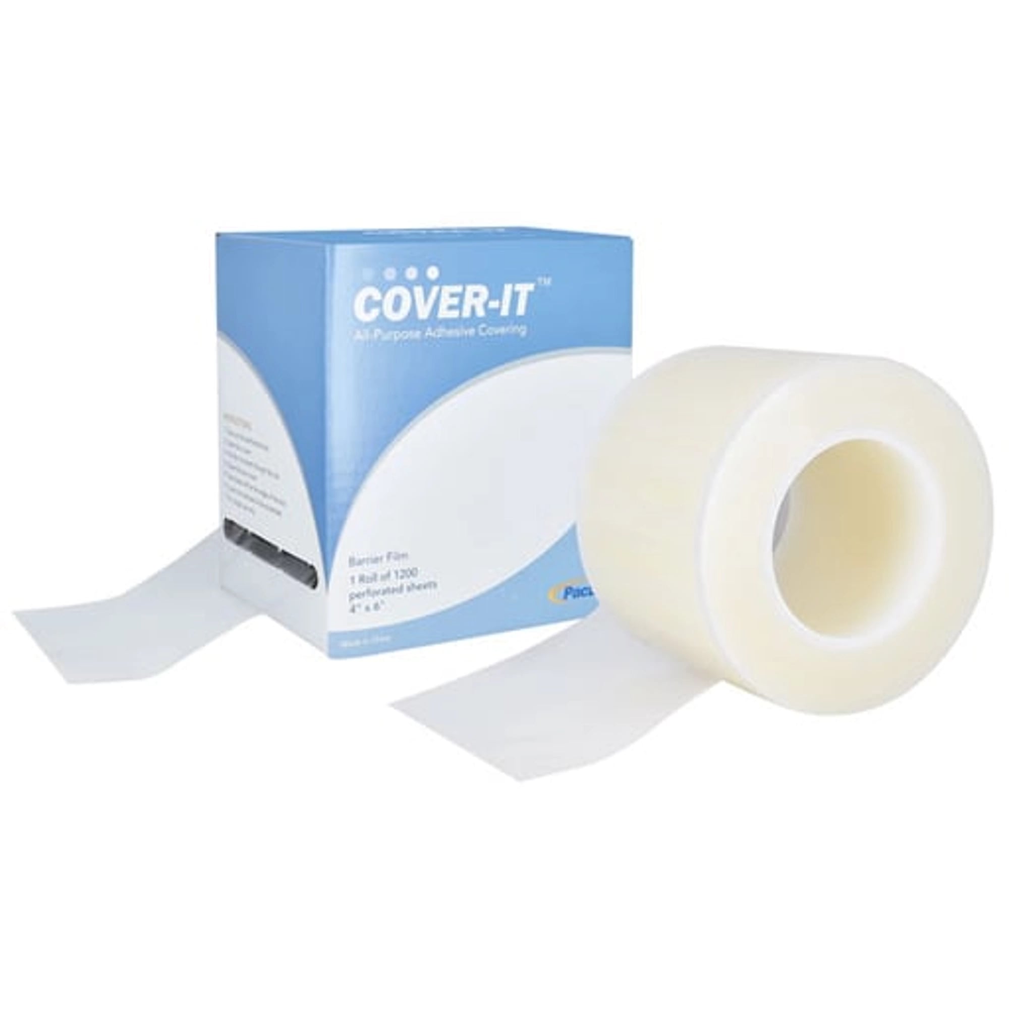 Pac-Dent Cover-It Barrier Film, 4" x 6" Sheets, Clear, Roll of 1200, C101