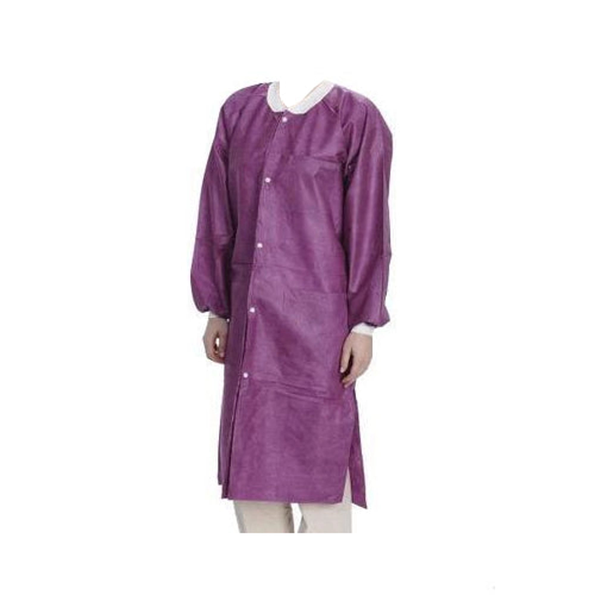 ValuMax Lab Coat Safe Disposable Lab Coat, Cranberry, 3 Pockets, X-Large, 100/Cs, 3660CYL