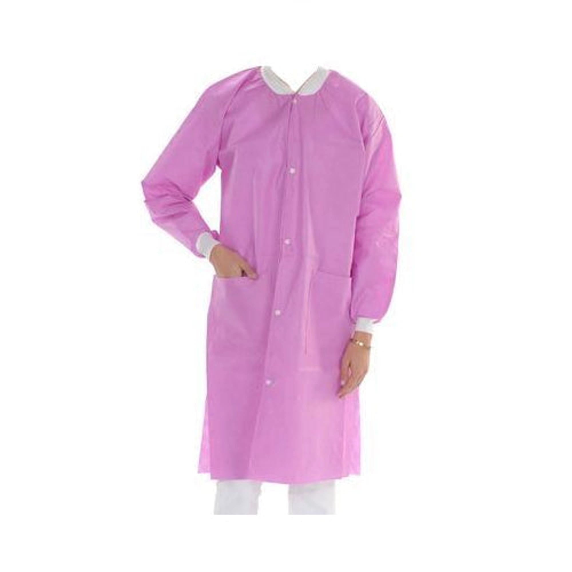 ValuMax ExtraSafe Lab Coat, Lavender, X-Small, Knee-Length, 3-Layer SMS, Snap Front, 10/Pk, 3660LVXS