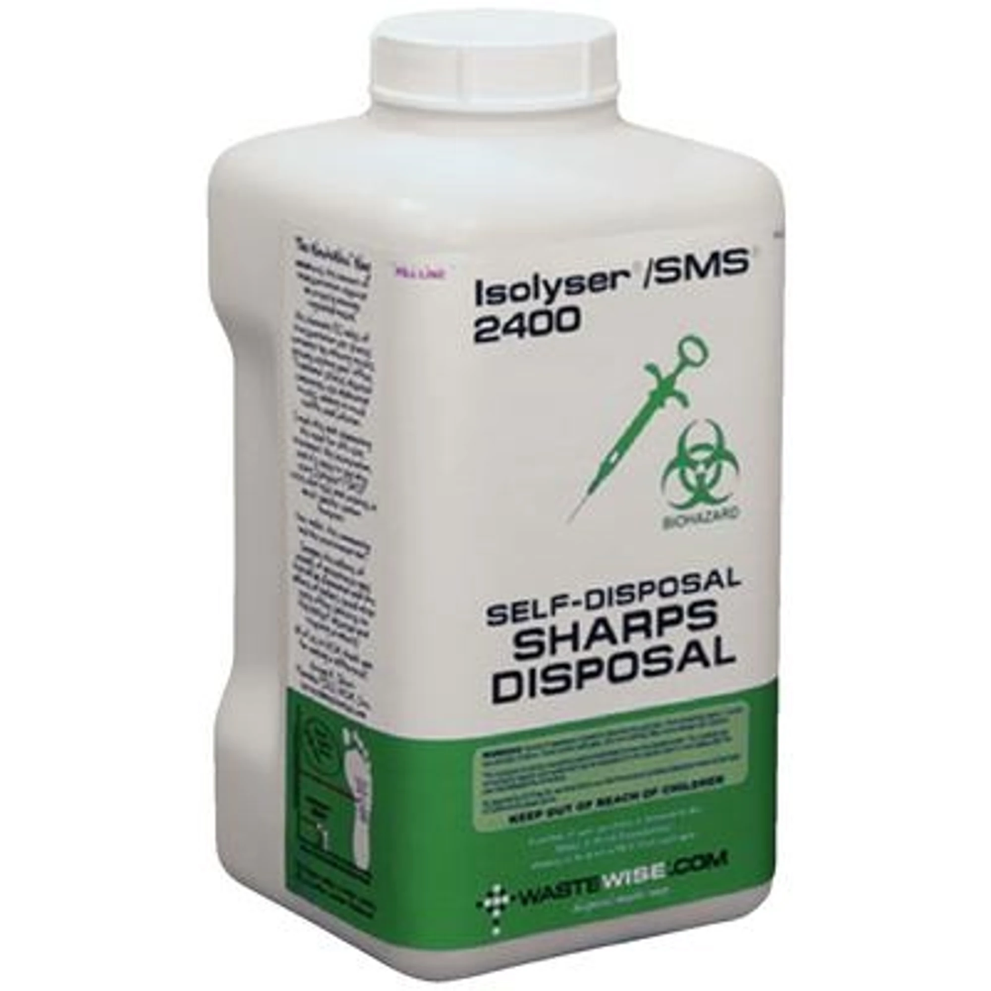 Isolyser SMS 2400 Sharps Self-Disposal Container, 3 Liter, SMS2400