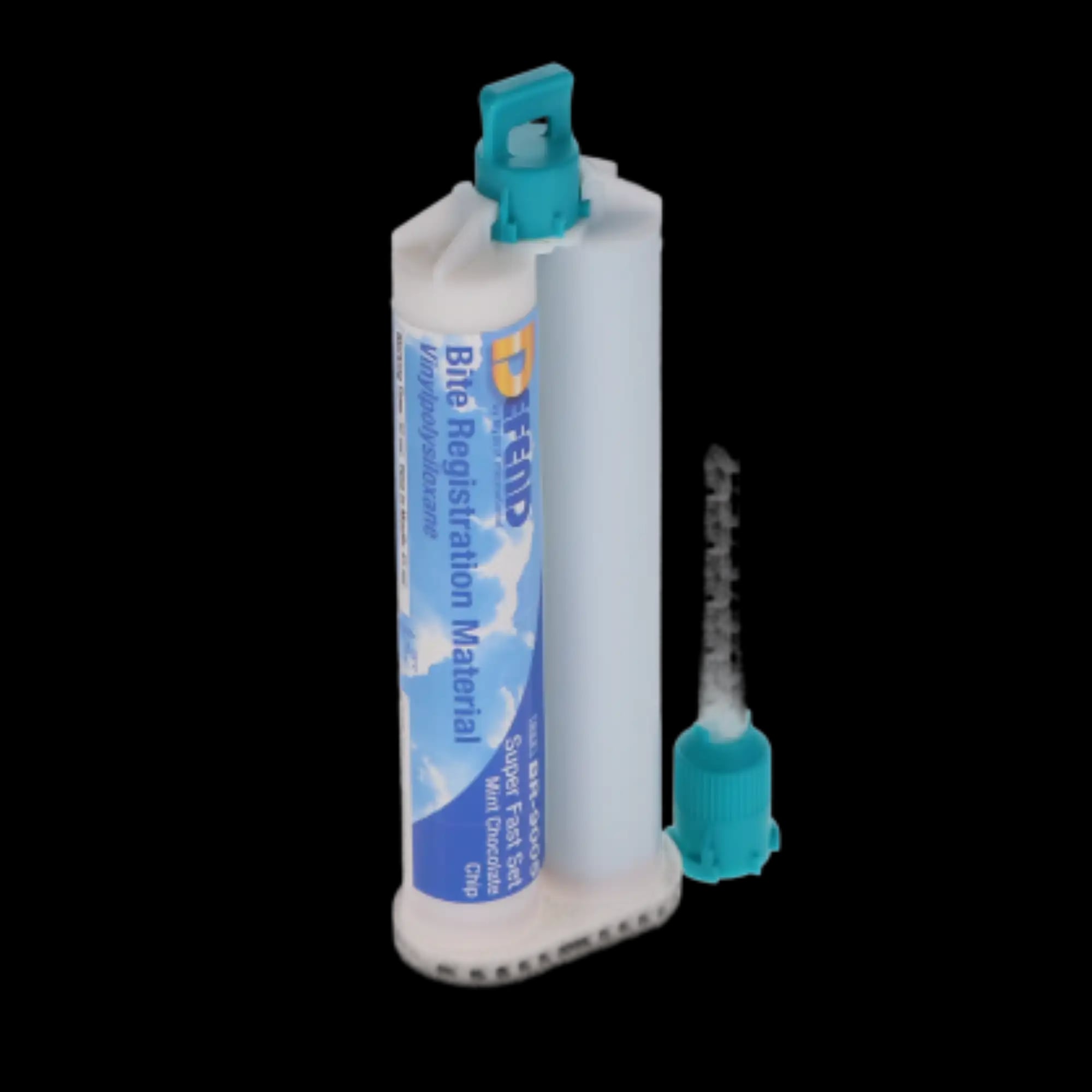 Defend Bite Registration Material, Fast Set, Mint Chocolate Chip, Light Blue, 2 x 50 mL Cartridges with Mixing Tips, BR-9004