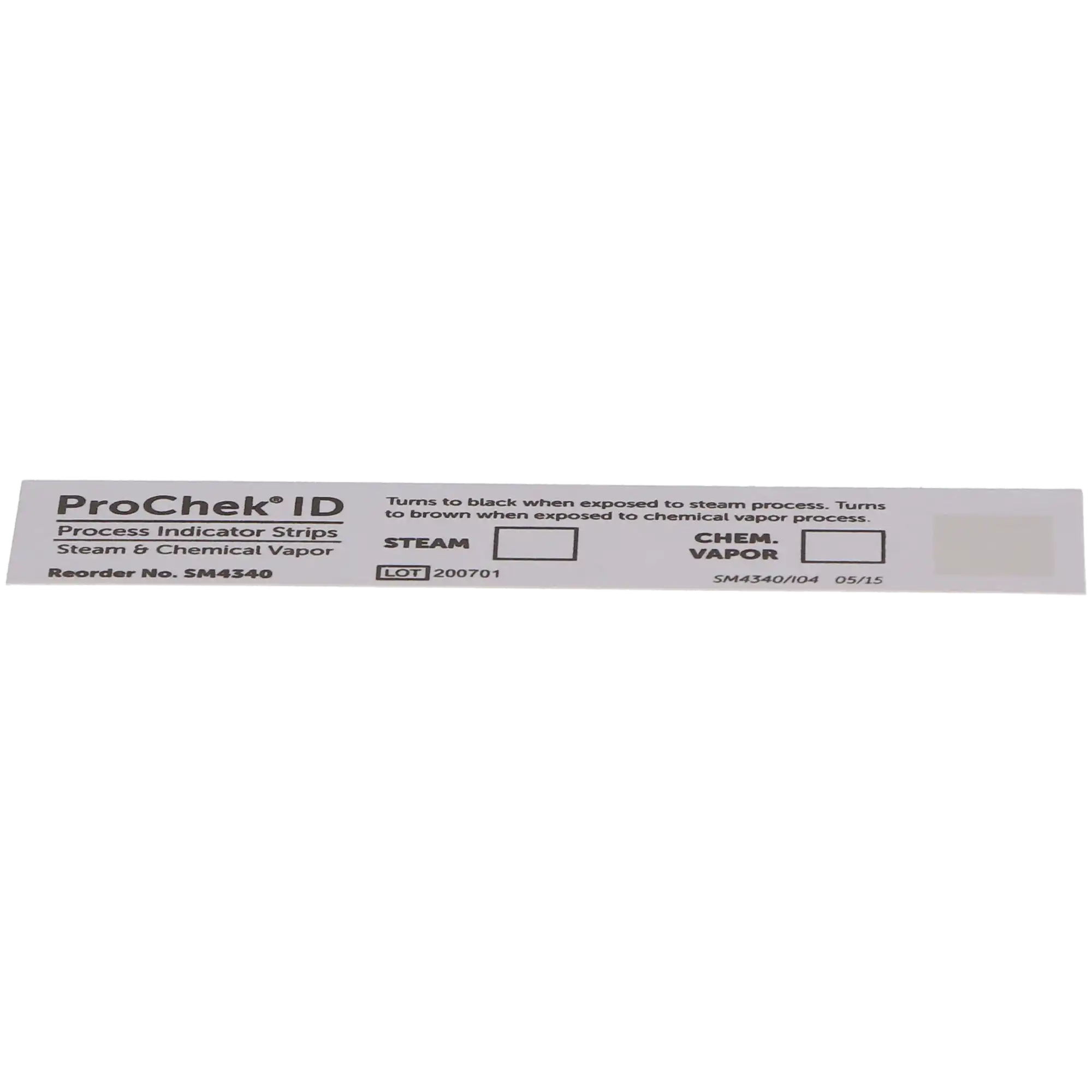 ProChek ID Process Indicator Strips for Steam and Chemical Vapor, 4" x 3/4", 250/Box, SM4340