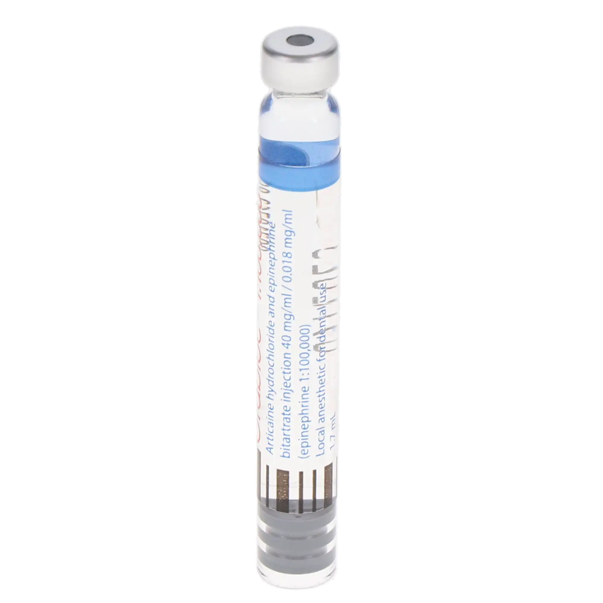 Orabloc Articaine HCl 4% with Epinephrine 1:100,000 Injection Cartridges, 1.7 mL, Red, 50/Pk