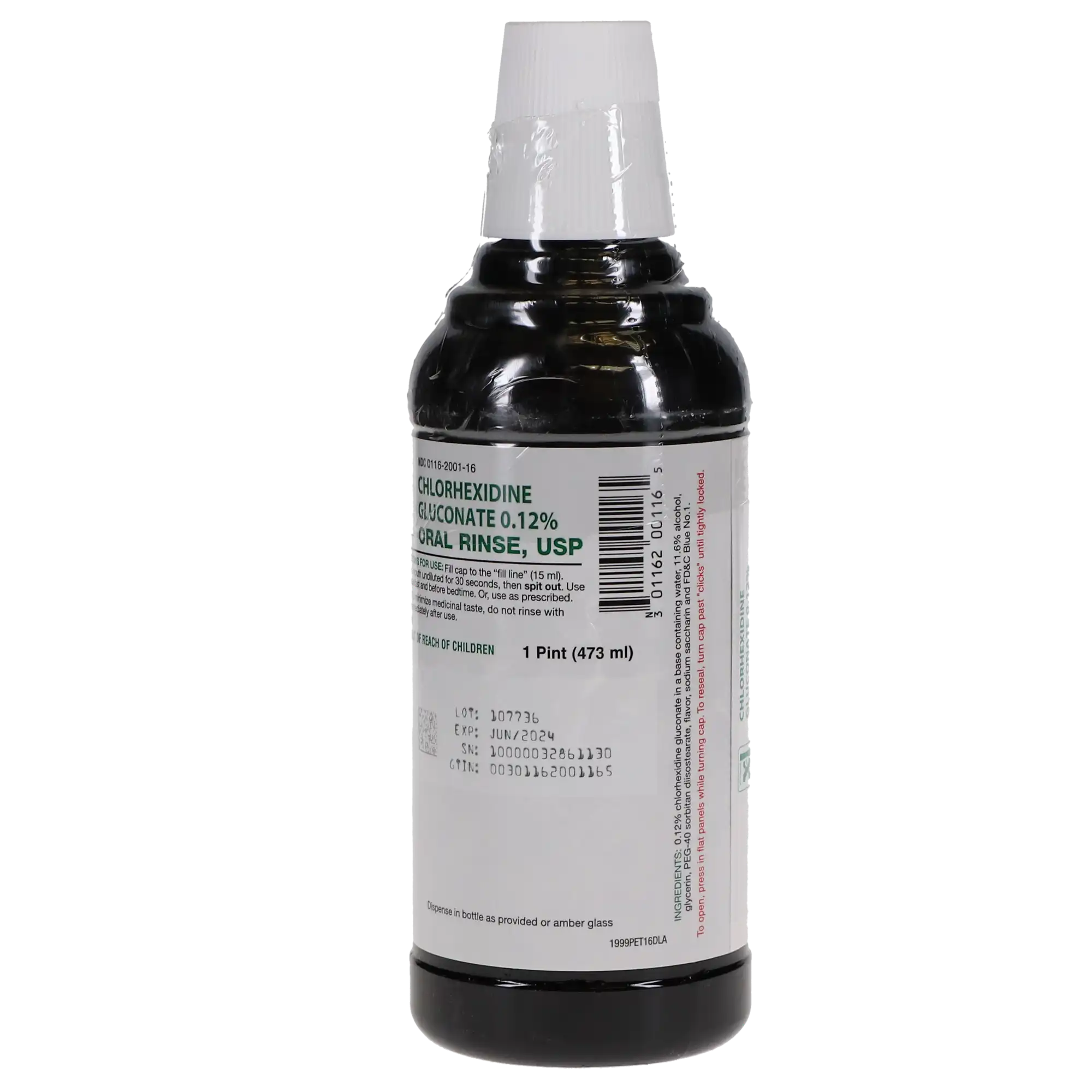 HSB House Brand Dentistry 0.12% Chlorhexidine Gluconate Oral Rinse, 16 oz. Bottle