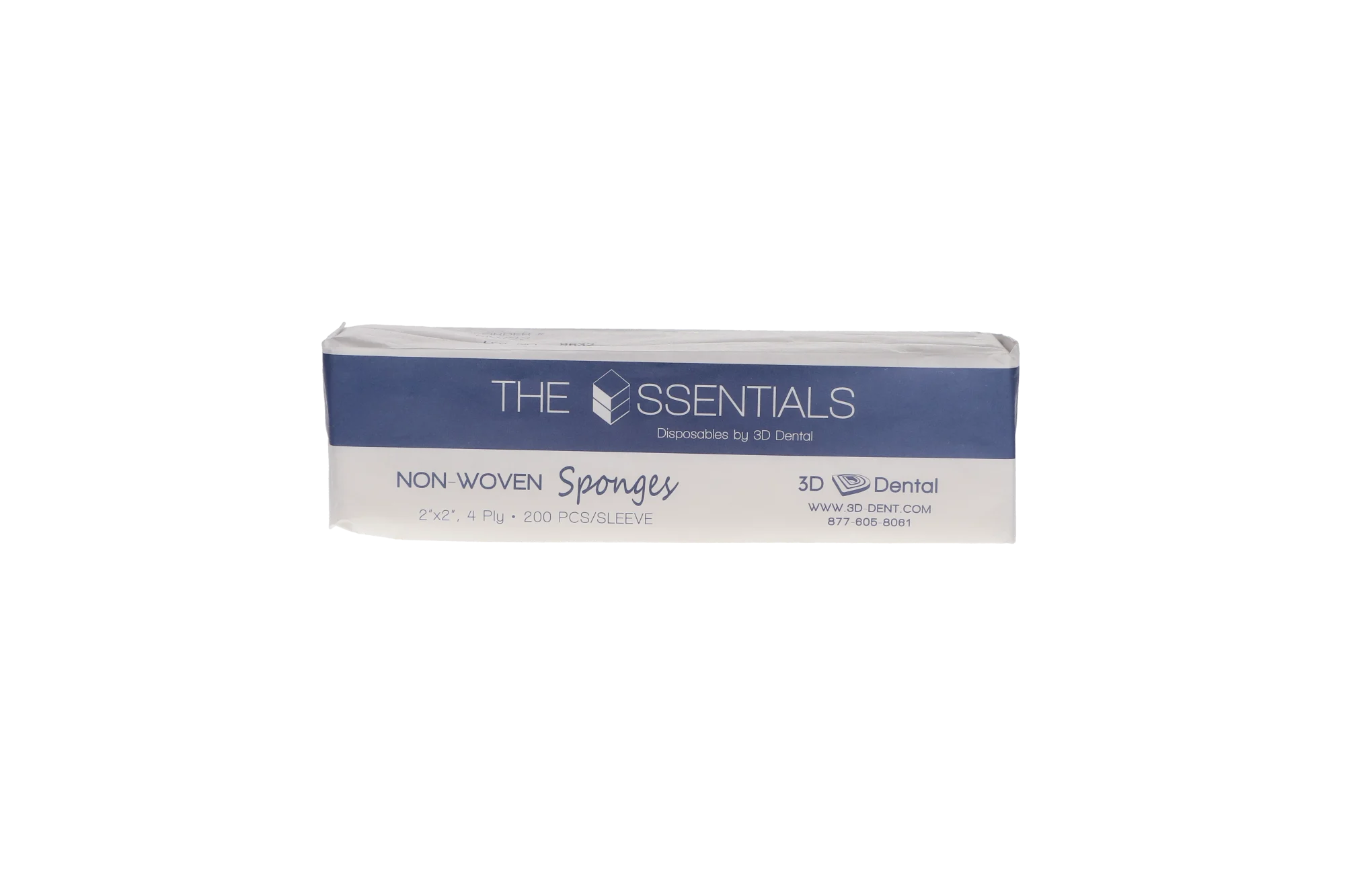3D Dental Essentials Non-Woven Gauze Sponges, 2" x 2", 4-Ply, Non-Sterile, 5000/Case, NW22