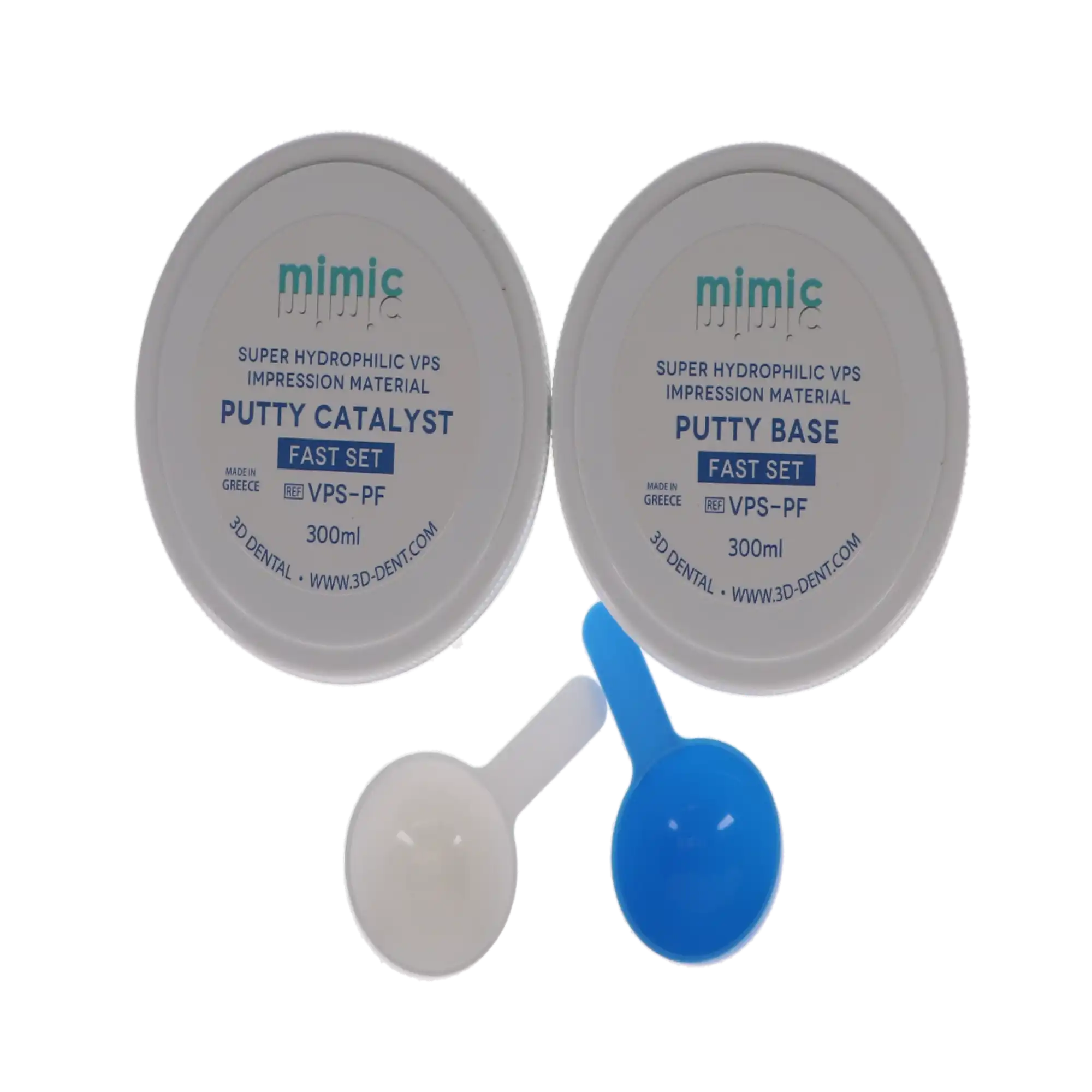 Mimic VPS Impression Putty, Fast Set, 300 ml Base & 300 ml Catalyst, 2/Pk, VPS-PF