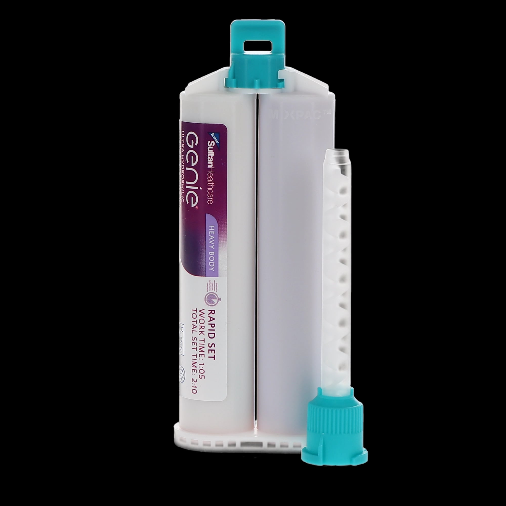 Genie VPS Impression Material, Heavy Body, Rapid Set, Berry Flavor, Purple, 2 x 50 mL Cartridges with 6 Mixing Tips, 77630