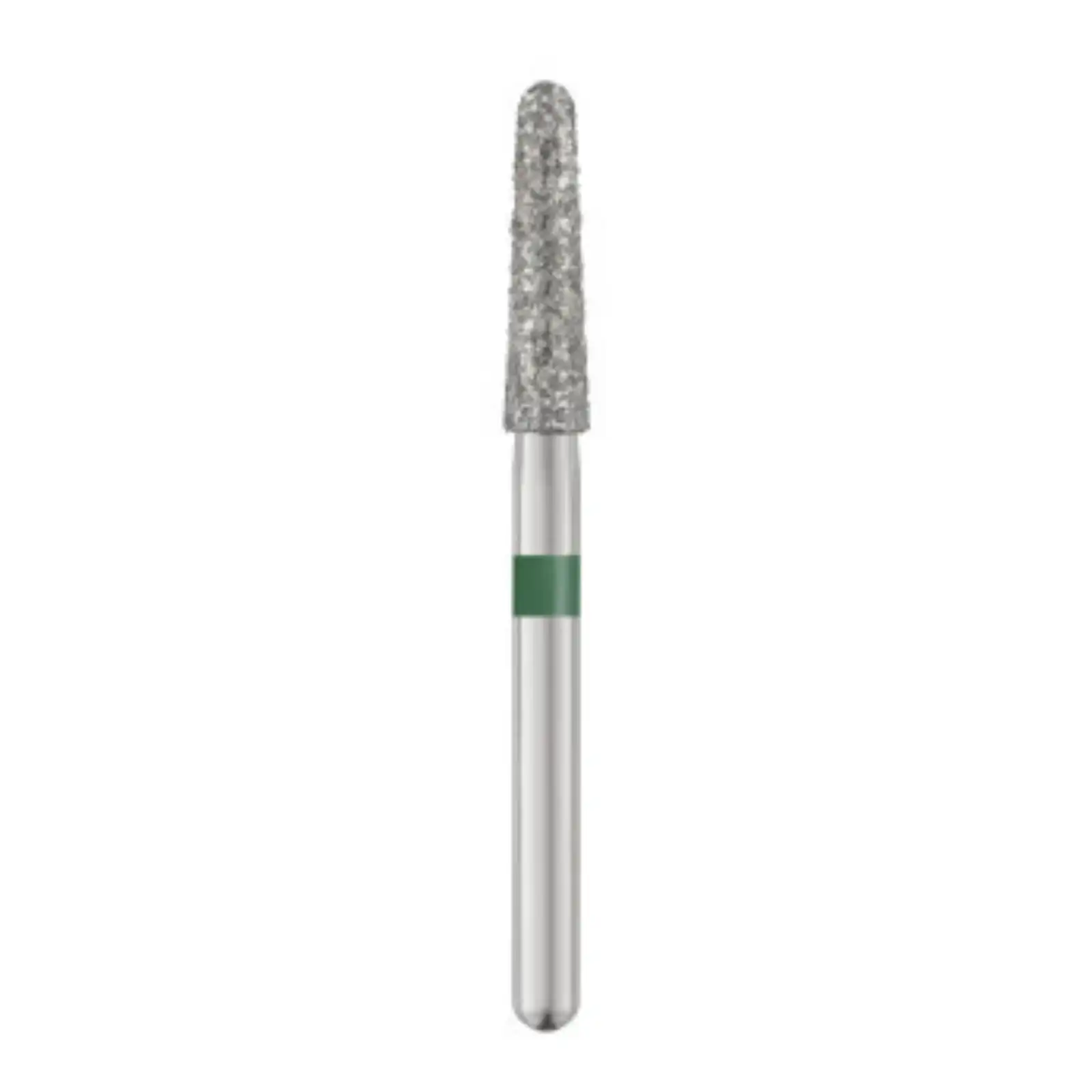 Piranha Diamond Single-Use Burs, FG, Round End Taper, # 856-021, 2.1 mm, Coarse, Green, 25/Pk, 856-021C