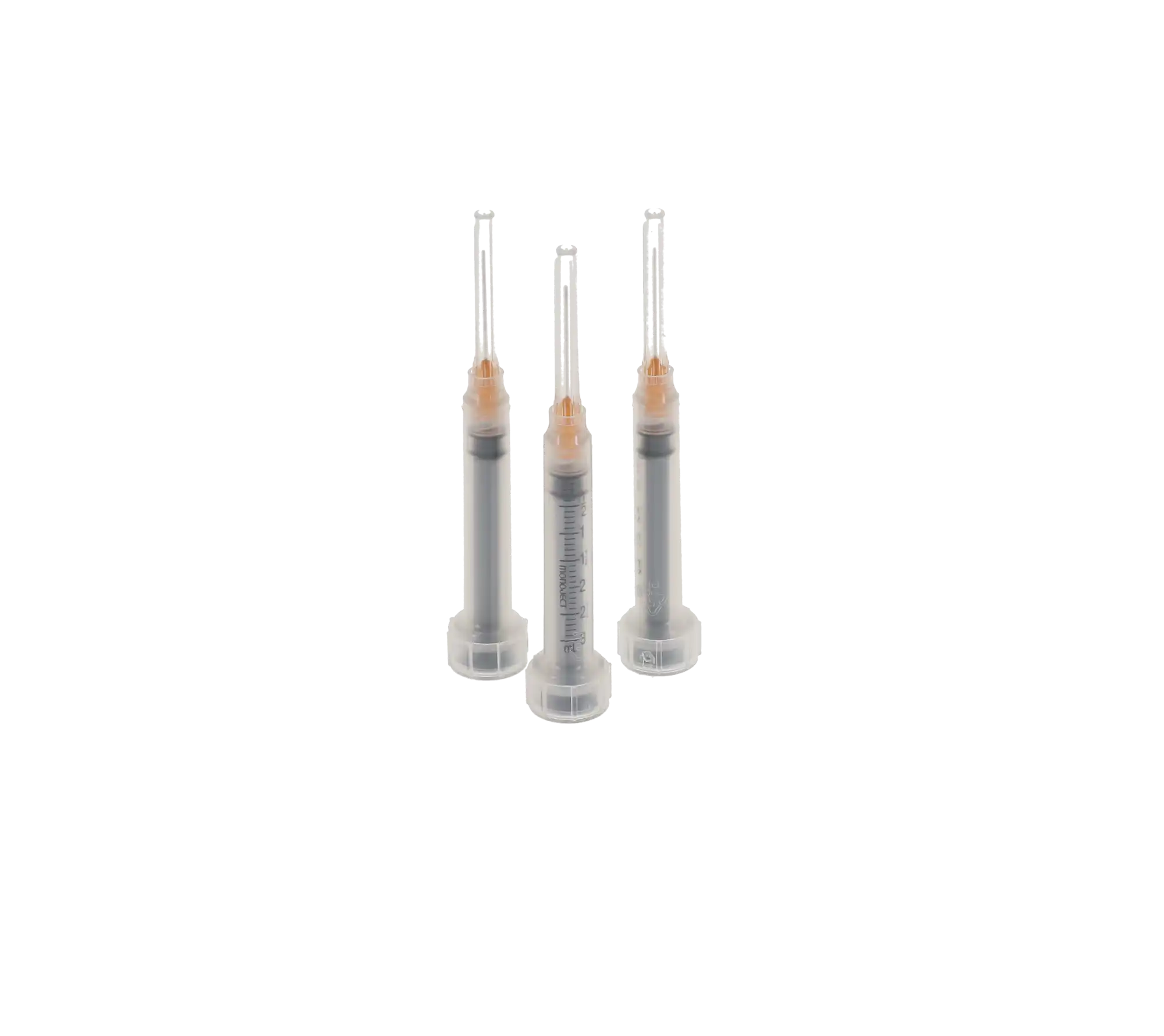 Monoject Endodontic Irrigating Syringe with Needle, 23 Ga, 1.25", Orange Hub, 3 ml, 100/Pk, 8881513843