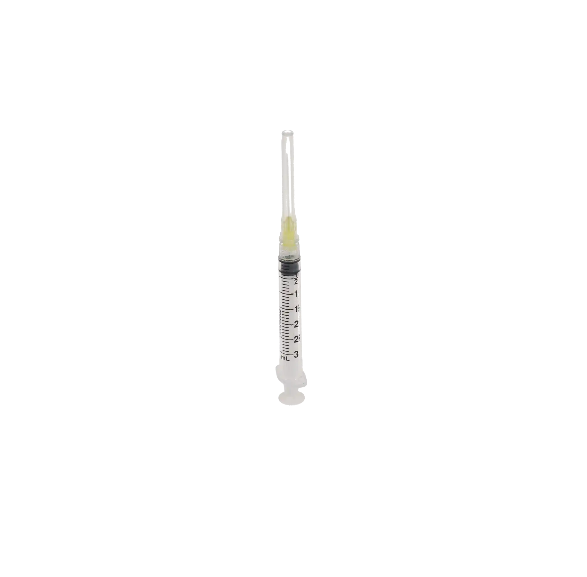 Monoject Endodontic Irrigating Syringe with Needle, 3 mL, 27 G x 1.25", Yellow Hub, Luer Lock, Sterile, 100/Box, 8881513850
