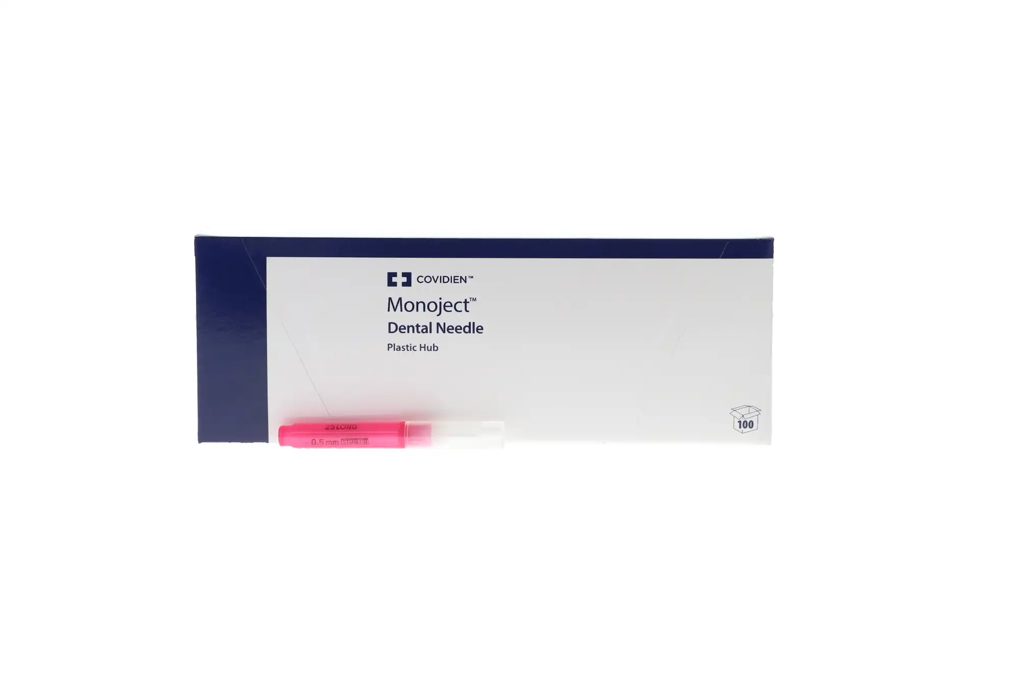 Monoject Plastic Hub Dental Needles, 25 Gauge, Long, Red, 100/Pk, 400033