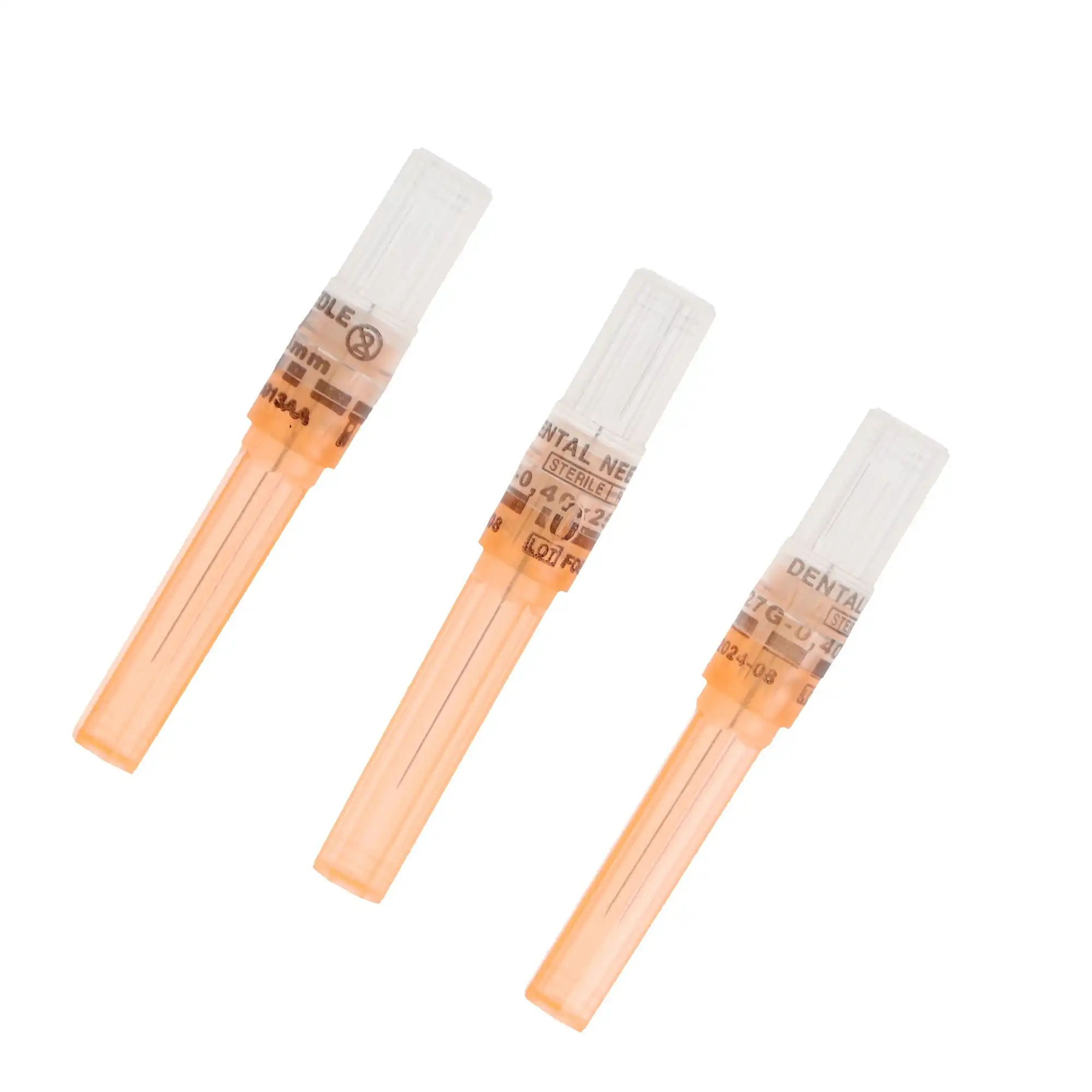 Septoject Dental Hypodermic Needles, Plastic Hub, 27 Gauge, Short (25mm), Orange, 100/Box, N1271 / 01N1271