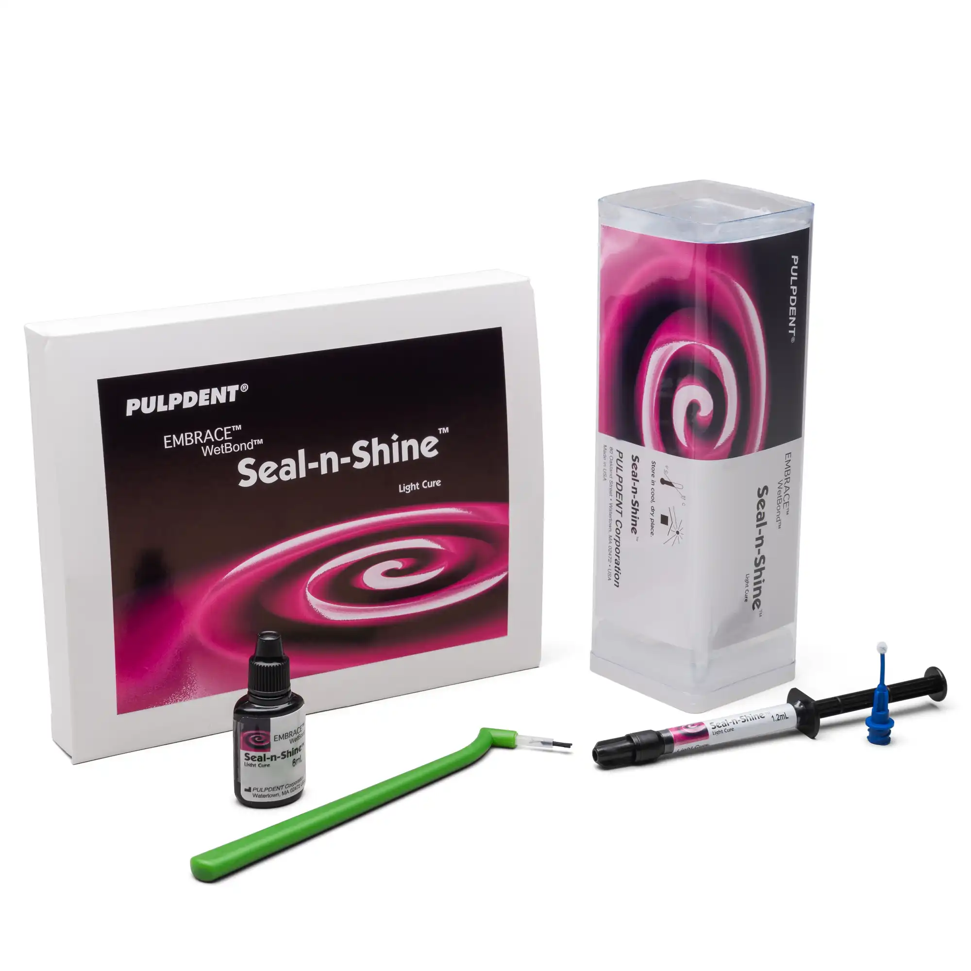 Embrace WetBond Seal-n-Shine Finish & Polishing Resin, Light-Cure, Clear, 6 ml Bottle Kit (1 Bottle, Brush Handle, 100 Brush Tips), EMSNS
