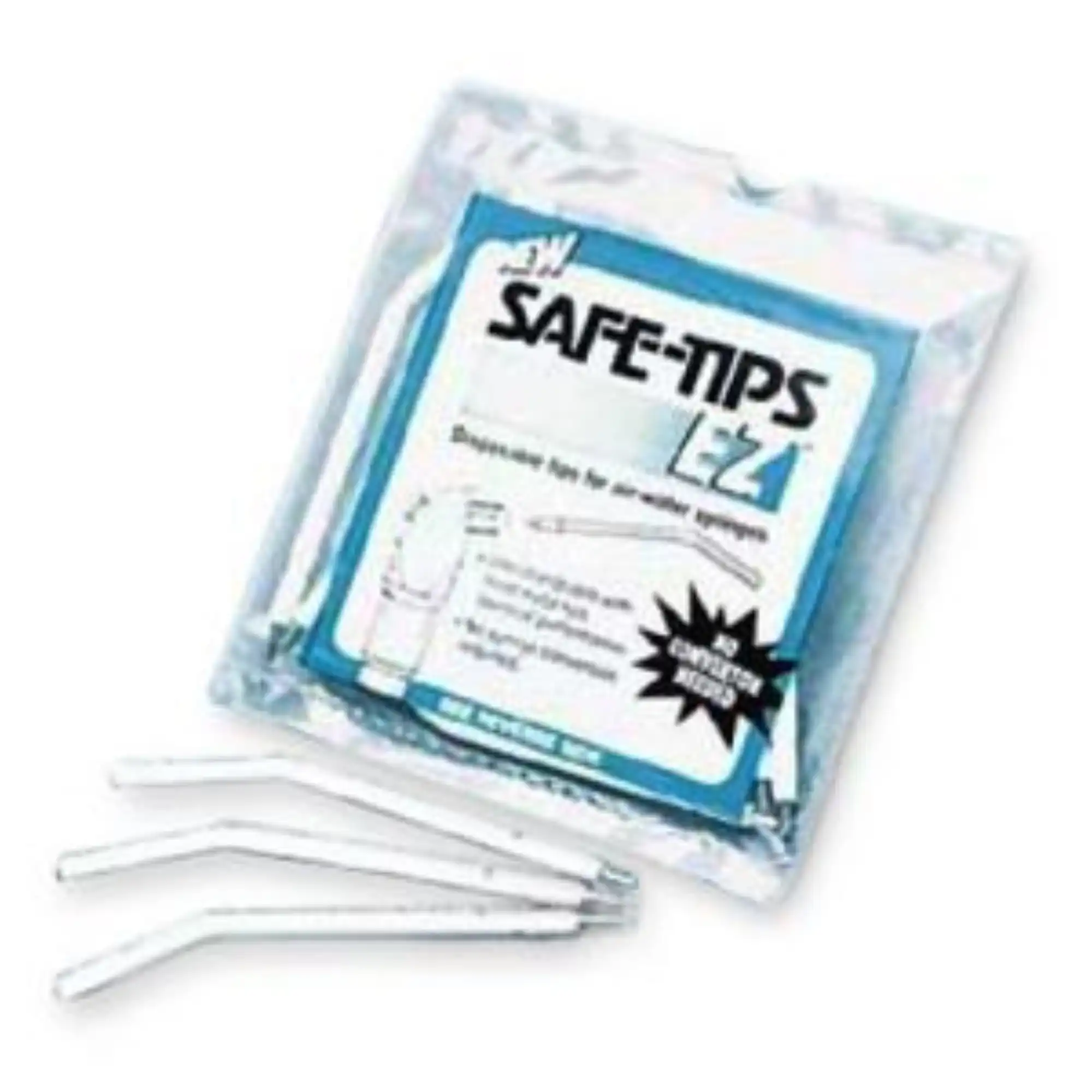 Safe-Tips EZ Disposable Air/Water Syringe Tips, A-dec Style, White, 150/Pk, 44150