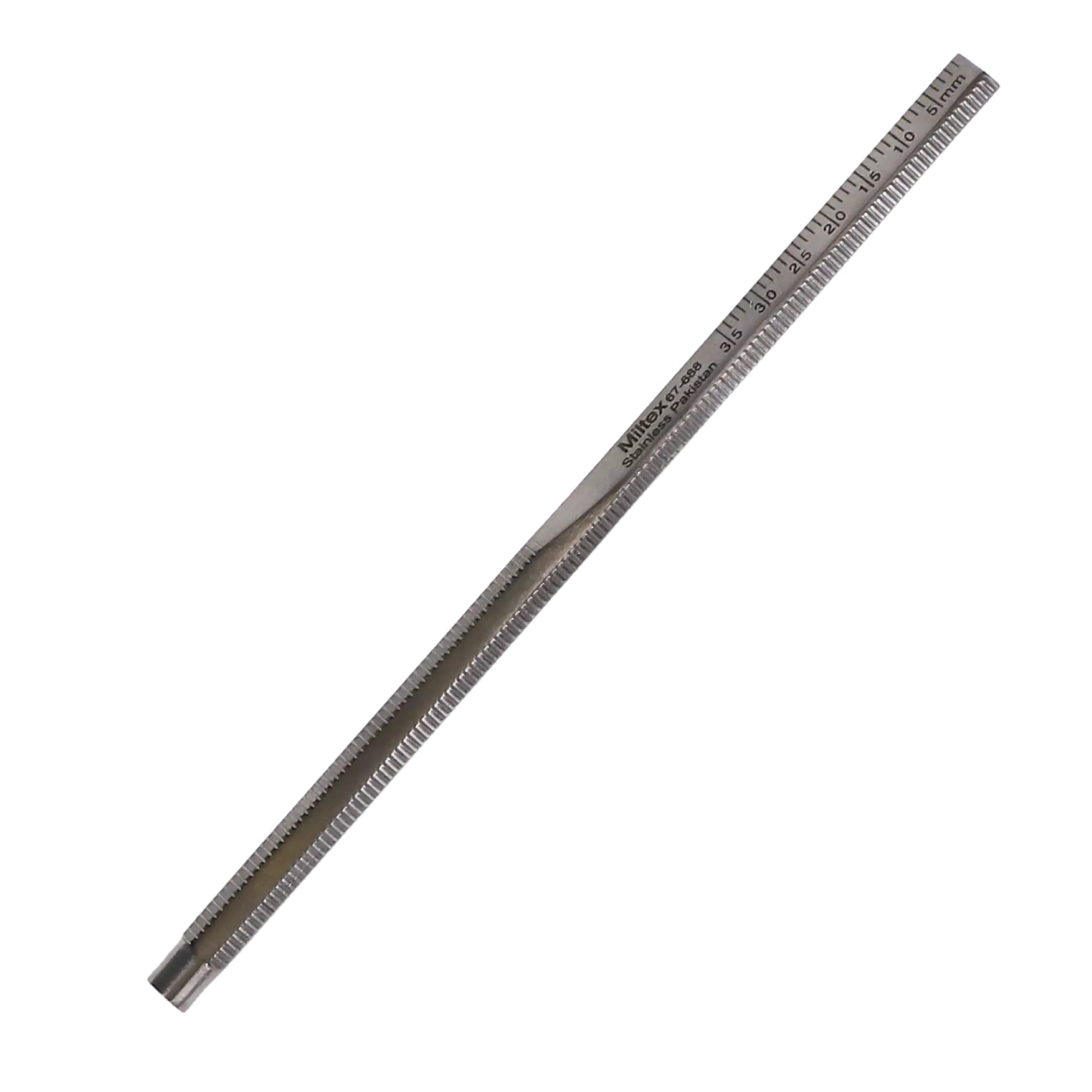 Miltex Cone Socket Mirror Handle #5, Serrated, Octagonal, with Ruler, 1/Pk, 67-688