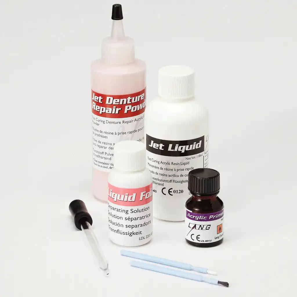Jet Denture Repair Powder & Liquid Kit, Fiber Pink (Discontinued)