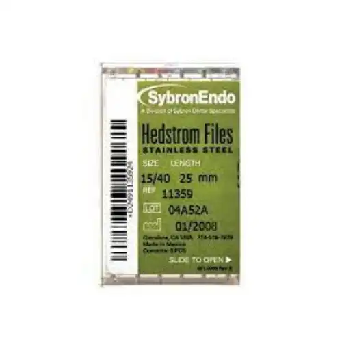Sybron Endo Hedstrom Files, Stainless Steel, 25 mm, #70, Green, 6/Pk, 11354
