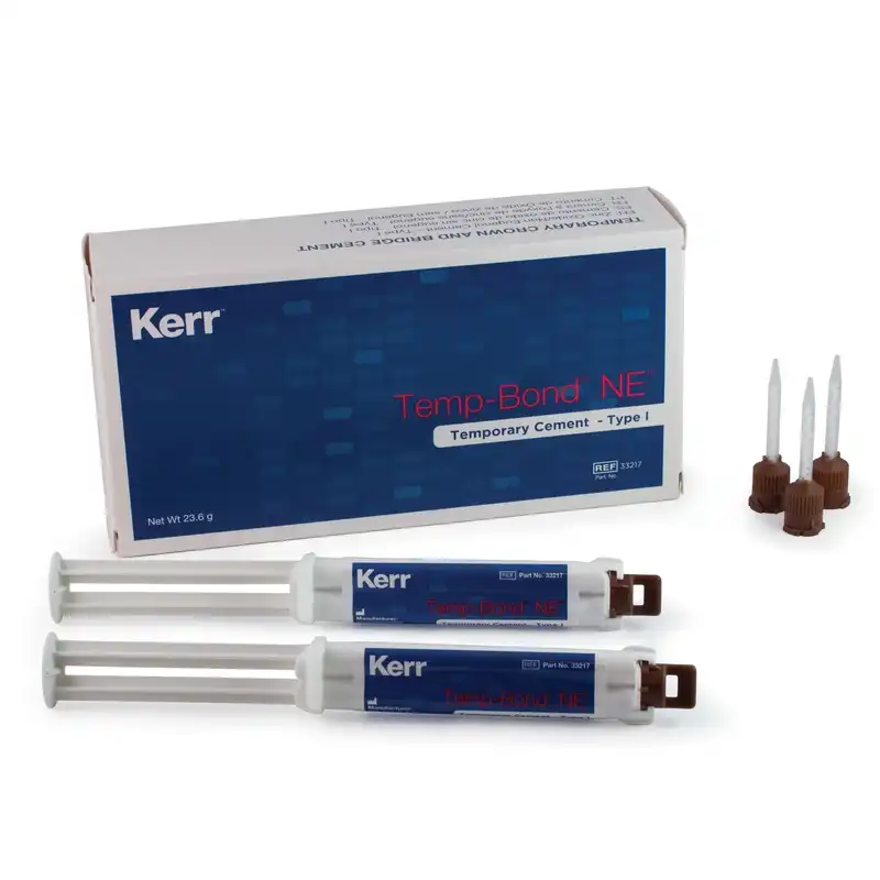 Kerr TempBond NE Temporary Cement, Non-Eugenol, Automix Syringe Kit, 2 x 11.8 g Syringes, 20 Mixing Tips