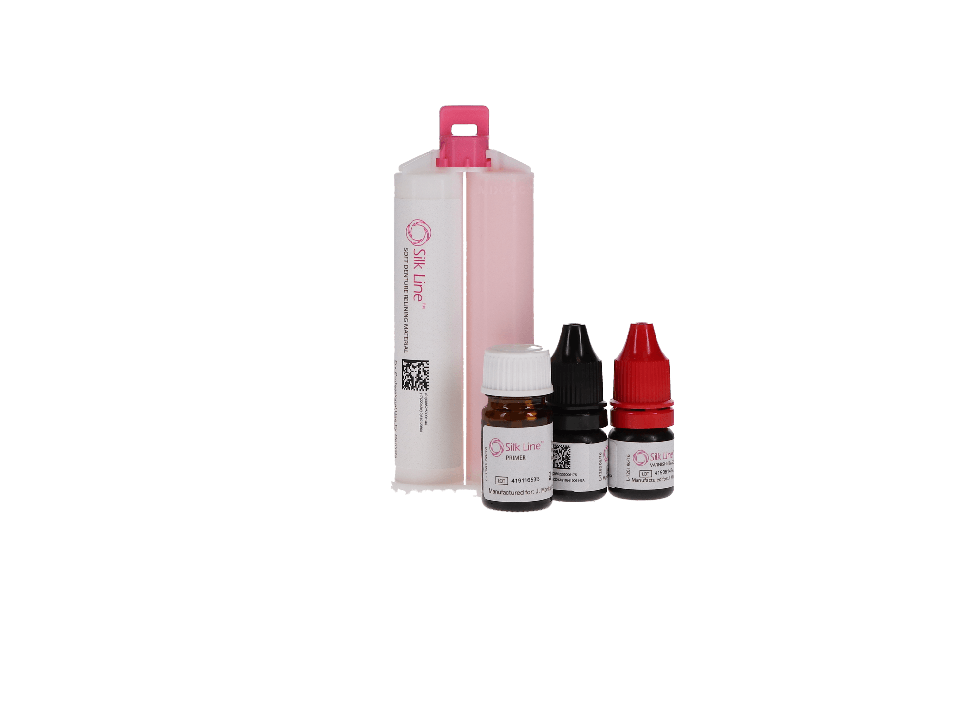 Silk Line Soft Denture Relining Material Kit, 50ml Cartridge with Accessories, 28-100100