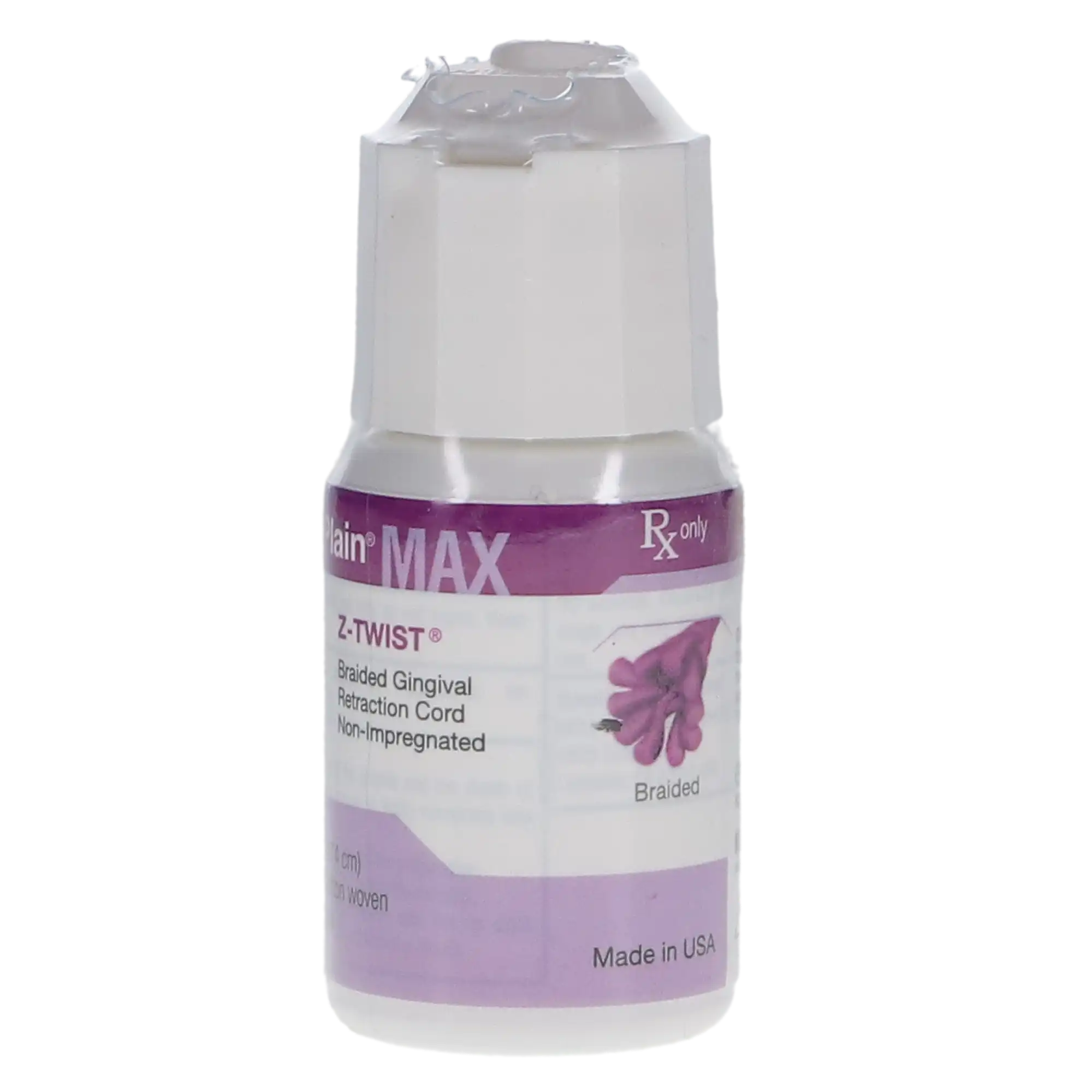 Gingi-Plain MAX Z-Twist Weave Retraction Cord, Non-Impregnated, #2 Medium, 108" per Bottle, 11172M