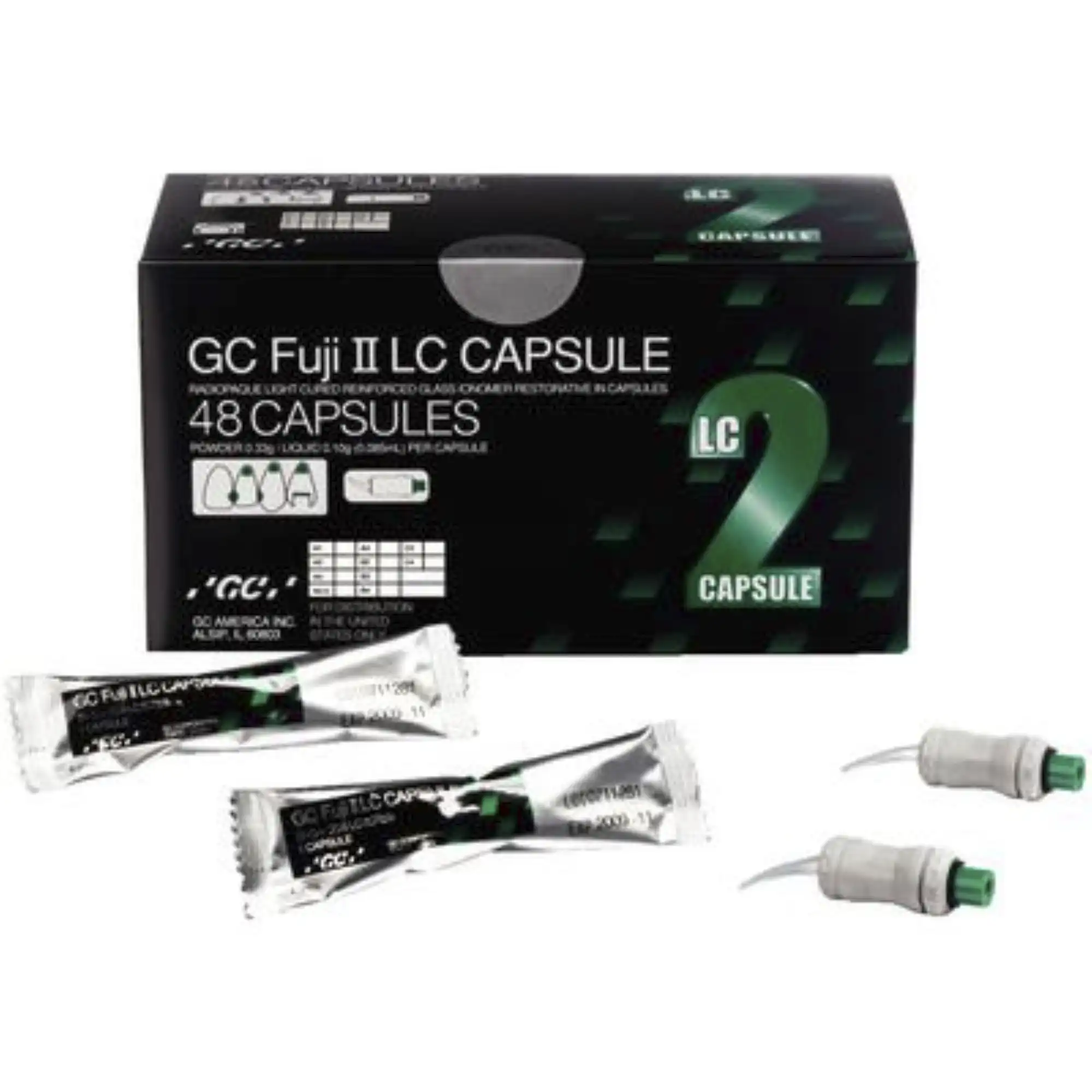 Fuji II LC Glass Ionomer Restorative, Light-Cure, Capsules Refill, 0.1 ml, Shade A3.5, 48/Pk, 000141