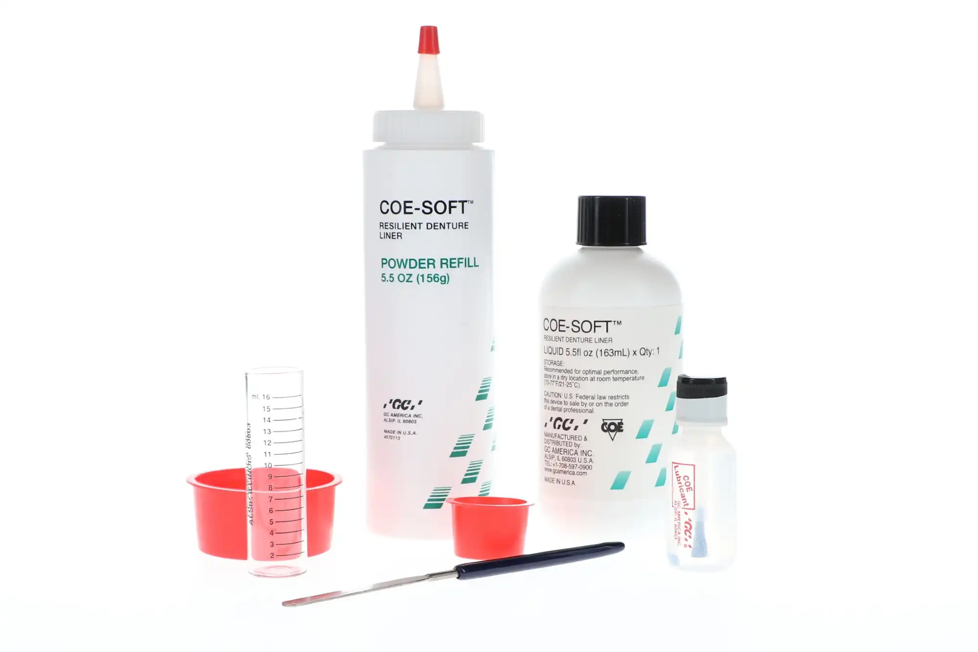 COE-Soft Professional Package, 5.5 oz Powder & Liquid, Self-Cure Denture Reline Material, 344011