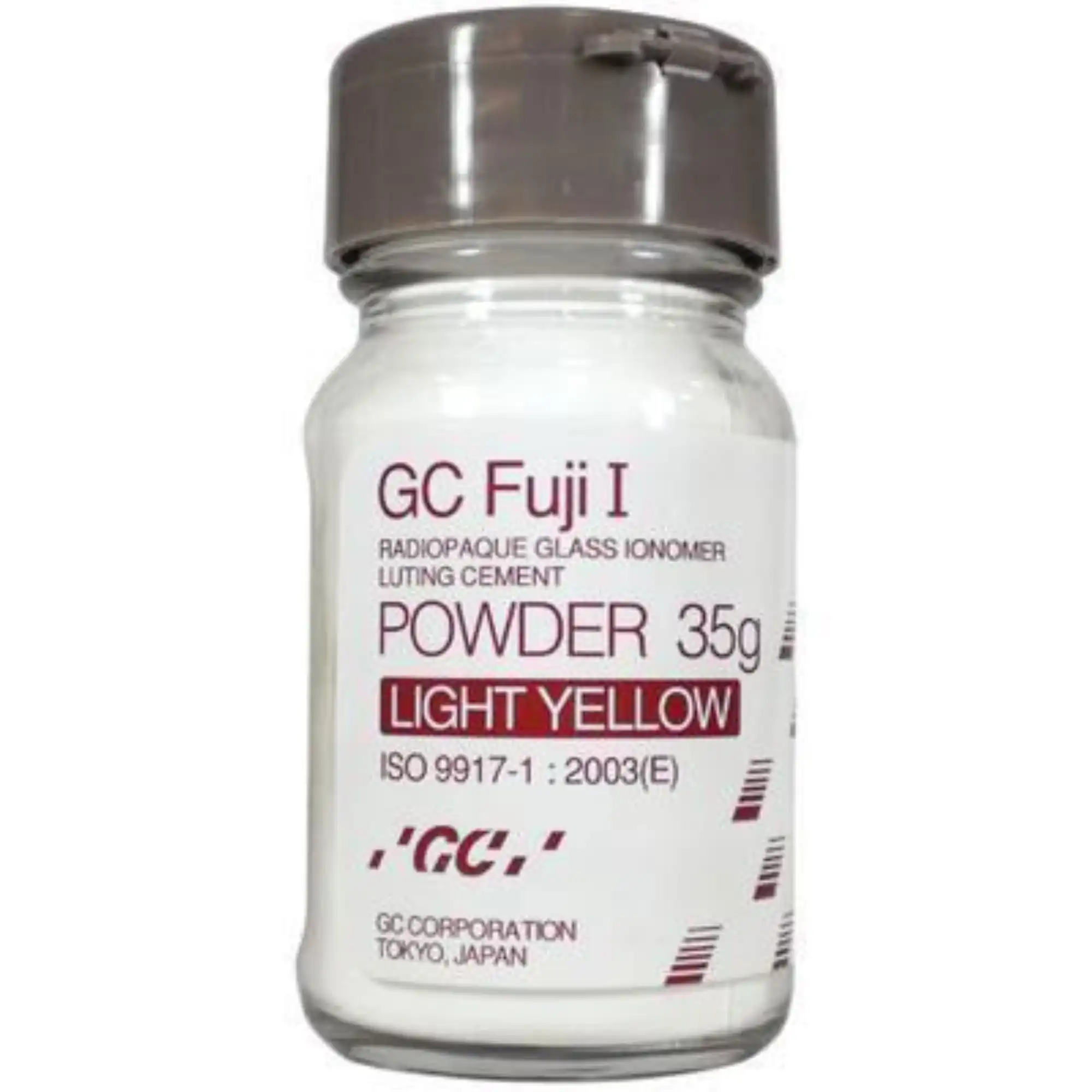 Fuji I Radiopaque Glass Ionomer Luting Cement, Powder Refill, 35 g, Light Yellow, 48/Pk, 002635