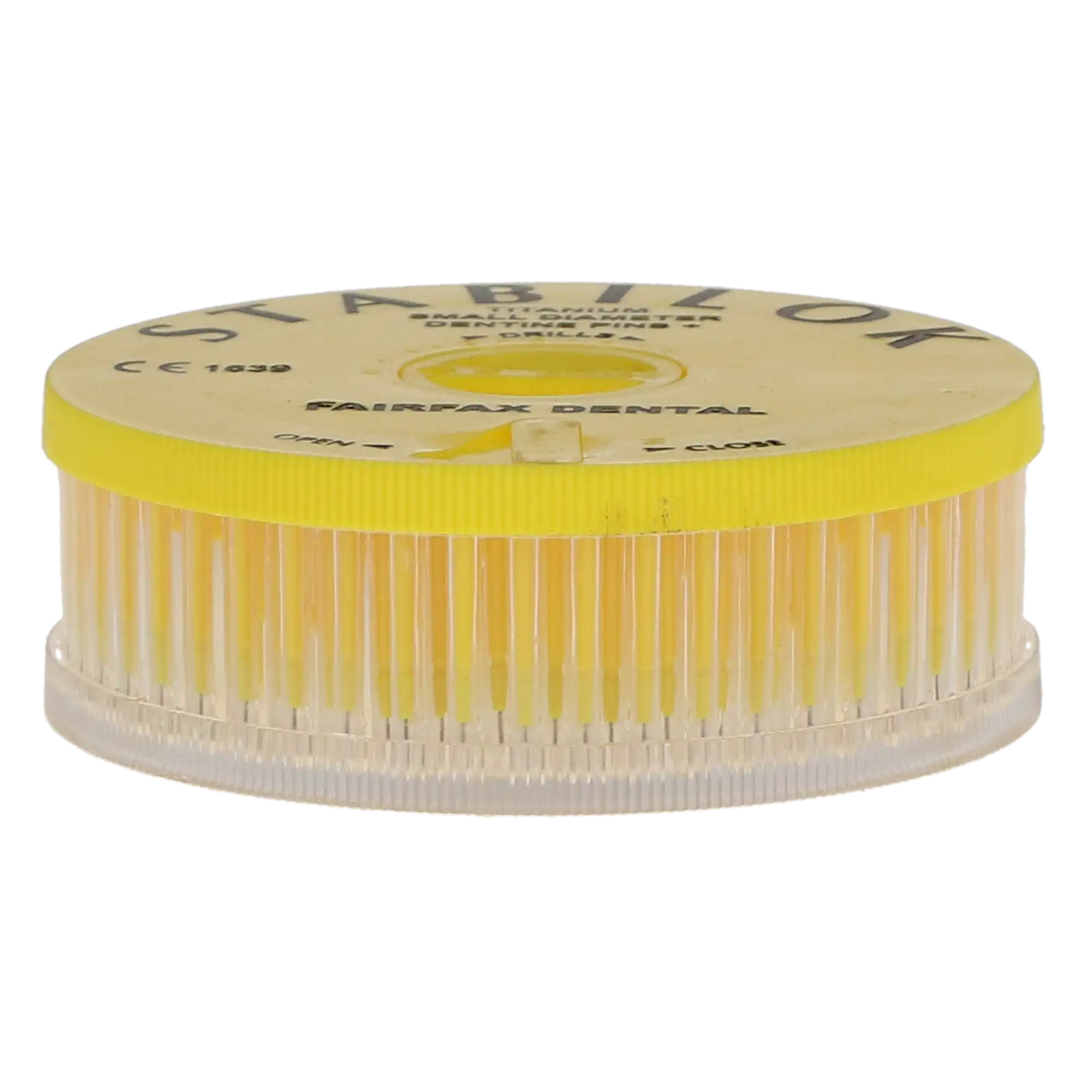 Stabilok Dentin Pins, Titanium, Economy Kit, 0.021" (Yellow), 100 Pins + 5 Drills, 60050