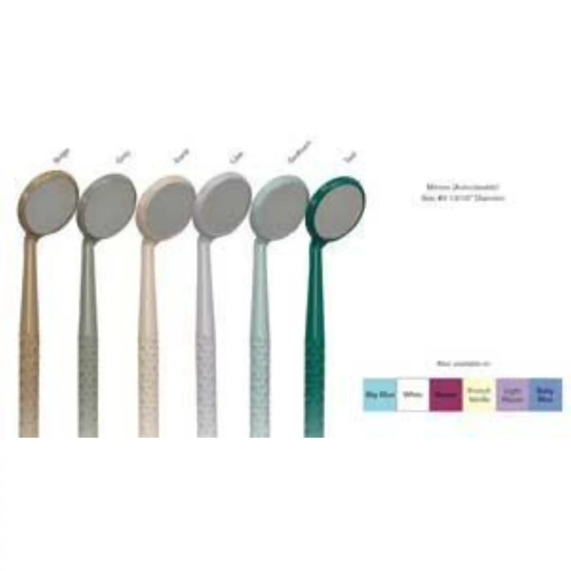 Dux Dental Autoclavable Front Surface Mirror with Handle, #4 (13/16 inch), Sky Blue, 10/Pk, 31071