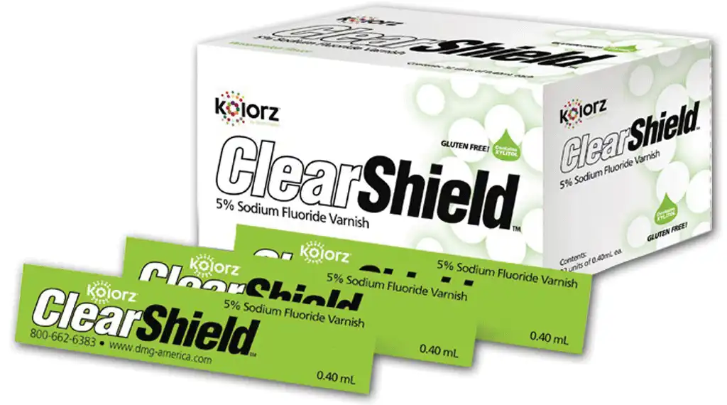 Kolorz ClearShield Fluoride Varnish, 5% NaF, Mint, 0.4 mL Unit Dose, 35/Pk, 799506