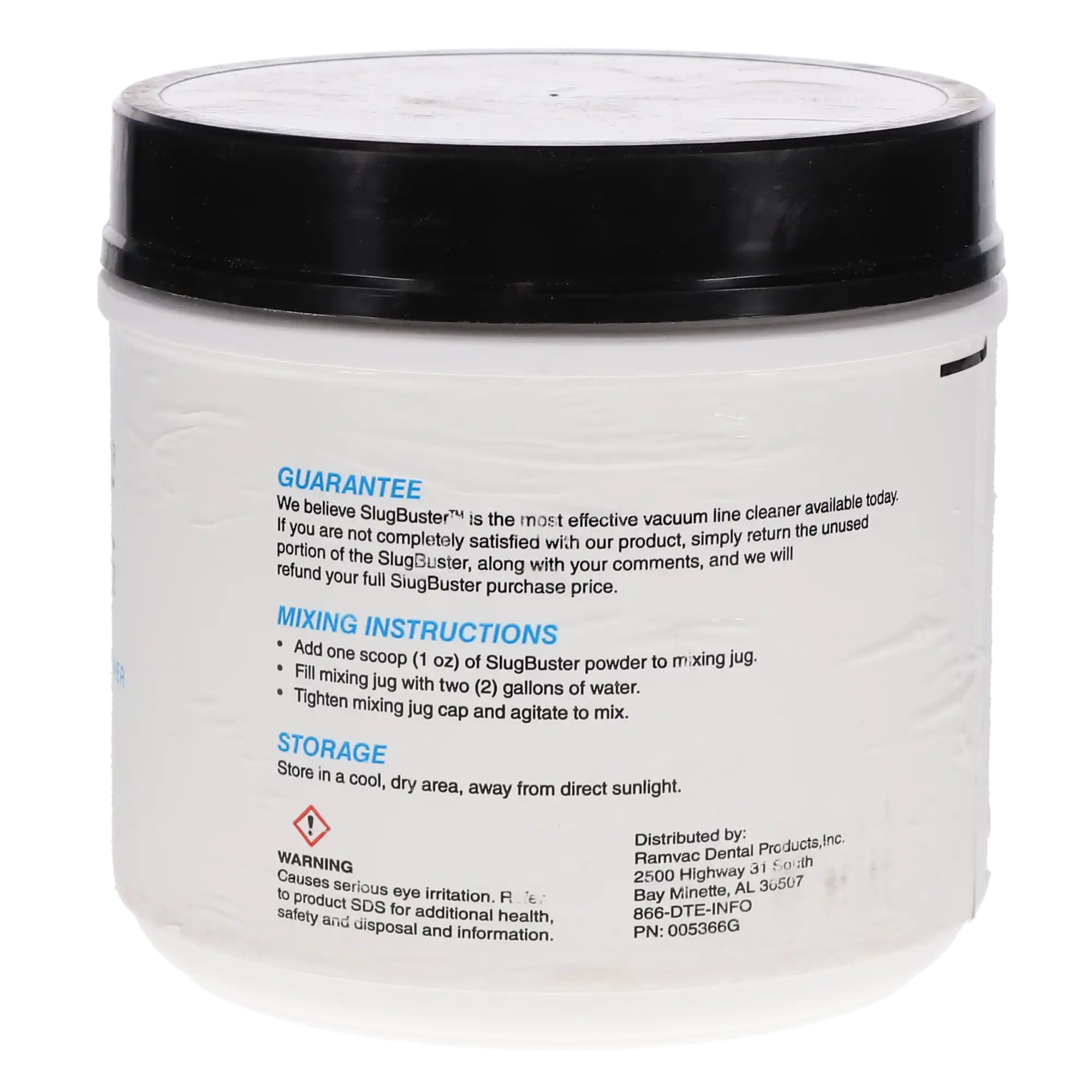 SlugBuster Dental Vacuum Line Cleaner, Powder, 40 oz Jar, 1/Pk, 900146