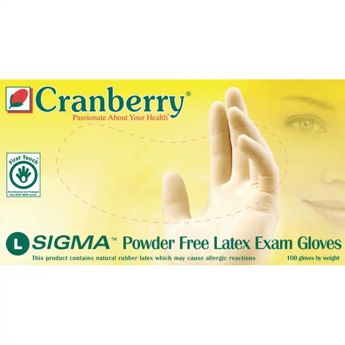 Cranberry Sigma Latex Powder-Free Examination Gloves, Extra Small, Textured, Non-Sterile, 100/Box, 5815