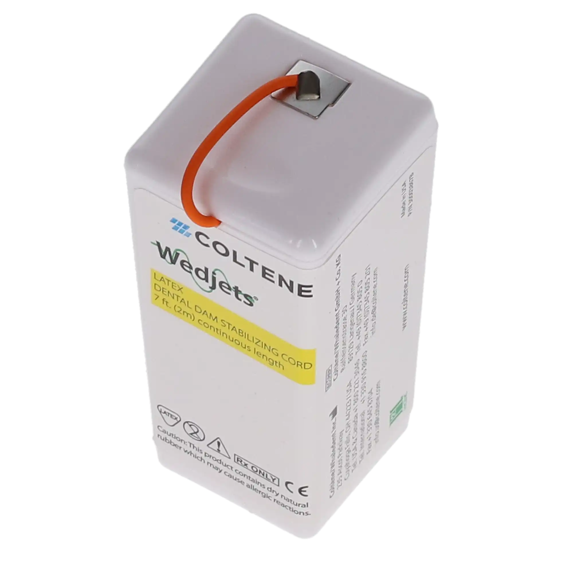 Wedjets Dental Dam Stabilizing Cord, Large, Orange, Natural Latex, 7 ft (2.1m), H06523