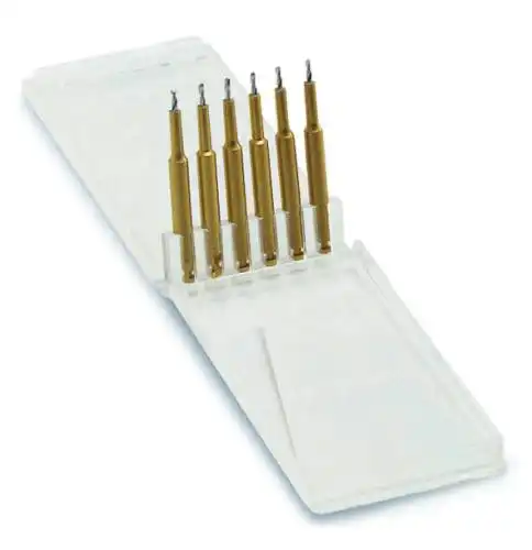 Coltene/Whaledent TMS Kodex Twist Drill, Minim Silver, 0.021" x 0.157" (0.525 mm x 4 mm), Without Depth-Limiting, 6/Pk, K93