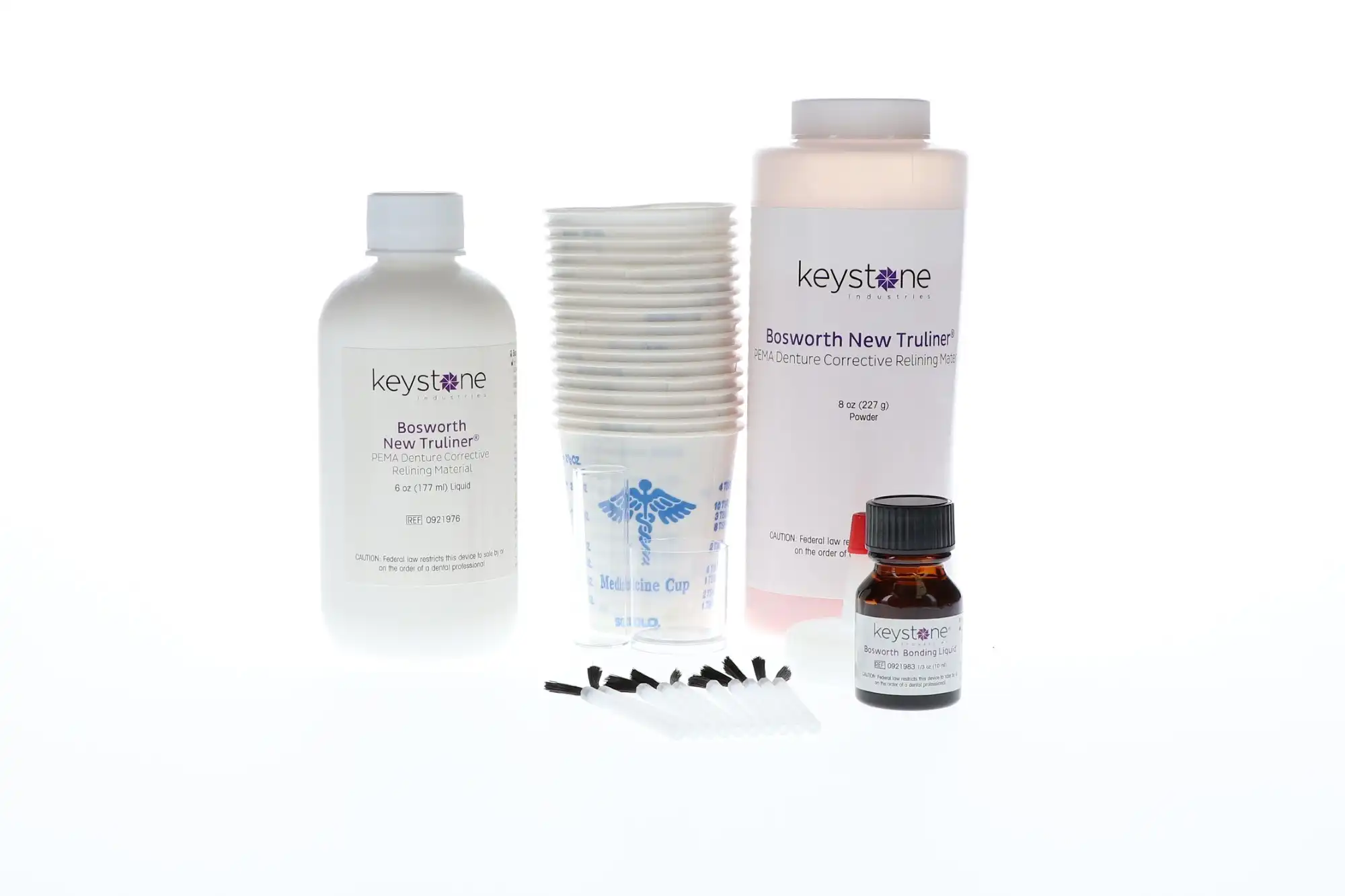New Truliner PEMA Denture Corrective Relining Material Standard Kit Pink, 8oz Powder/6oz Liquid, 0921970