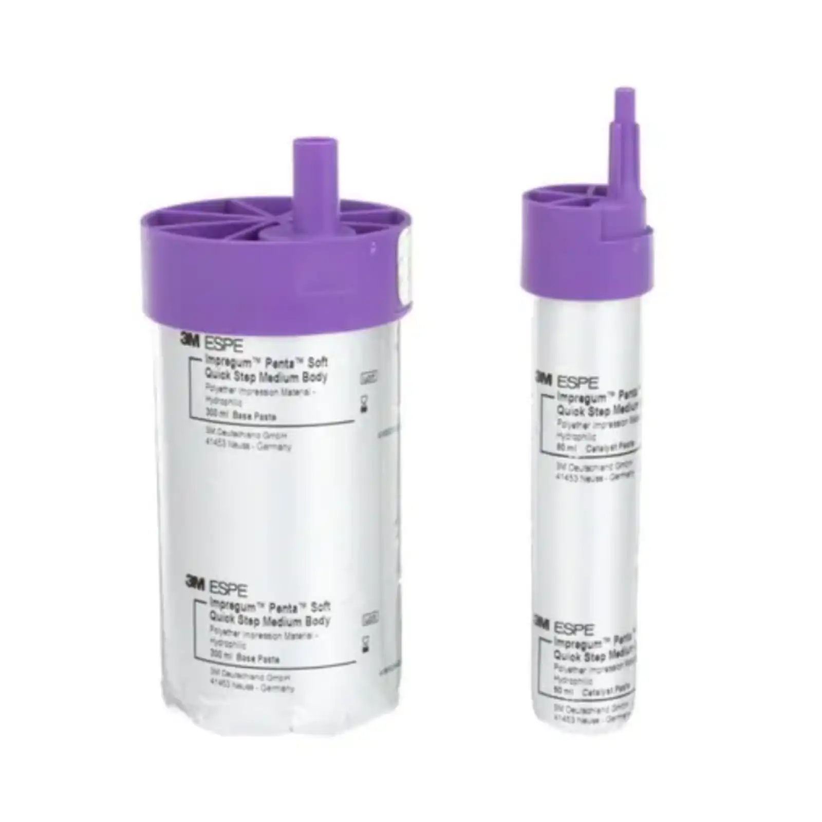 3M Impregum Penta Soft Quick Step Polyether Impression Material, Medium Body, Fast Set, Refill, Mint Purple, 2 x 300 mL Base + 2 x 60 mL Catalyst, 31765