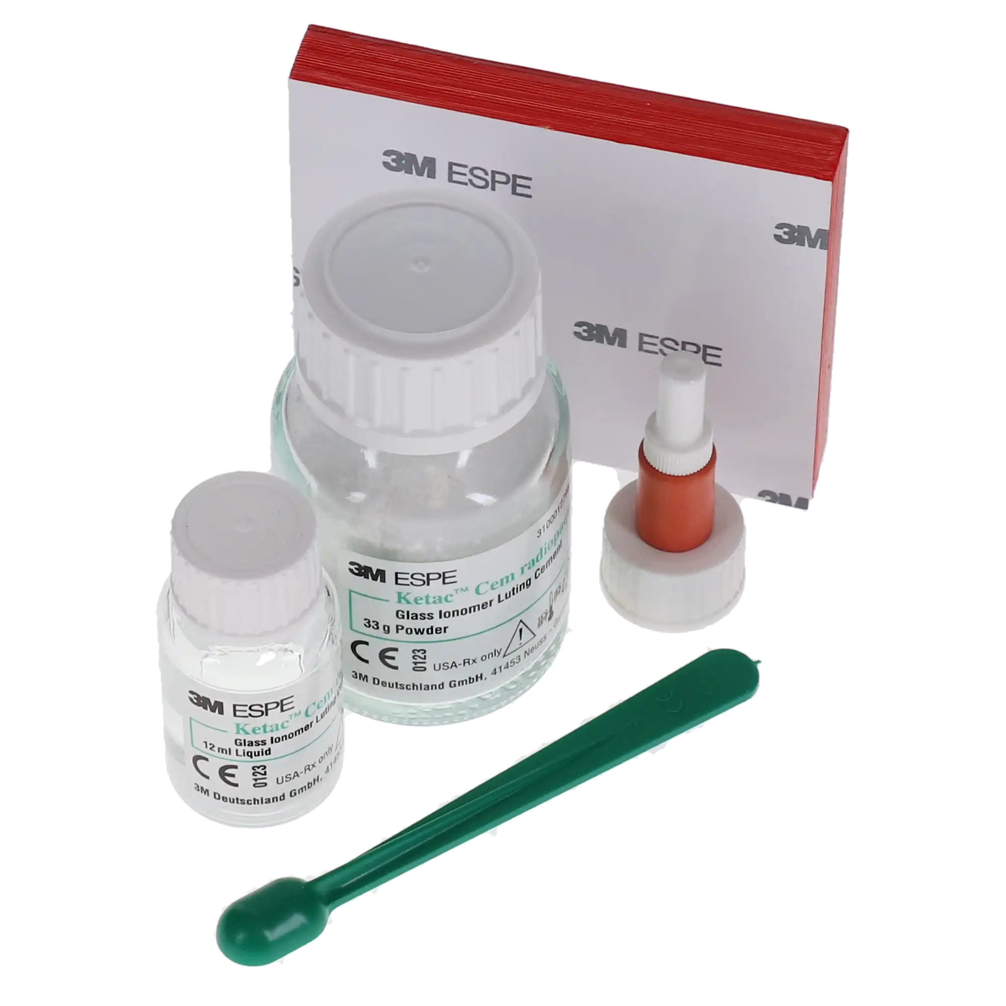Ketac Cem Glass Ionomer Luting Cement, Triple Pack Kit: 3 x 33 g Powder / 3 x 12 mL Liquid with Mixing Pads