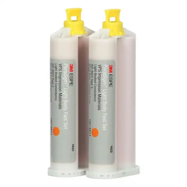3M Paradigm VPS Light Body Fast Set Impression Material Refill, 50 ml Cartridges, Orange, 2/Pkg, 5511