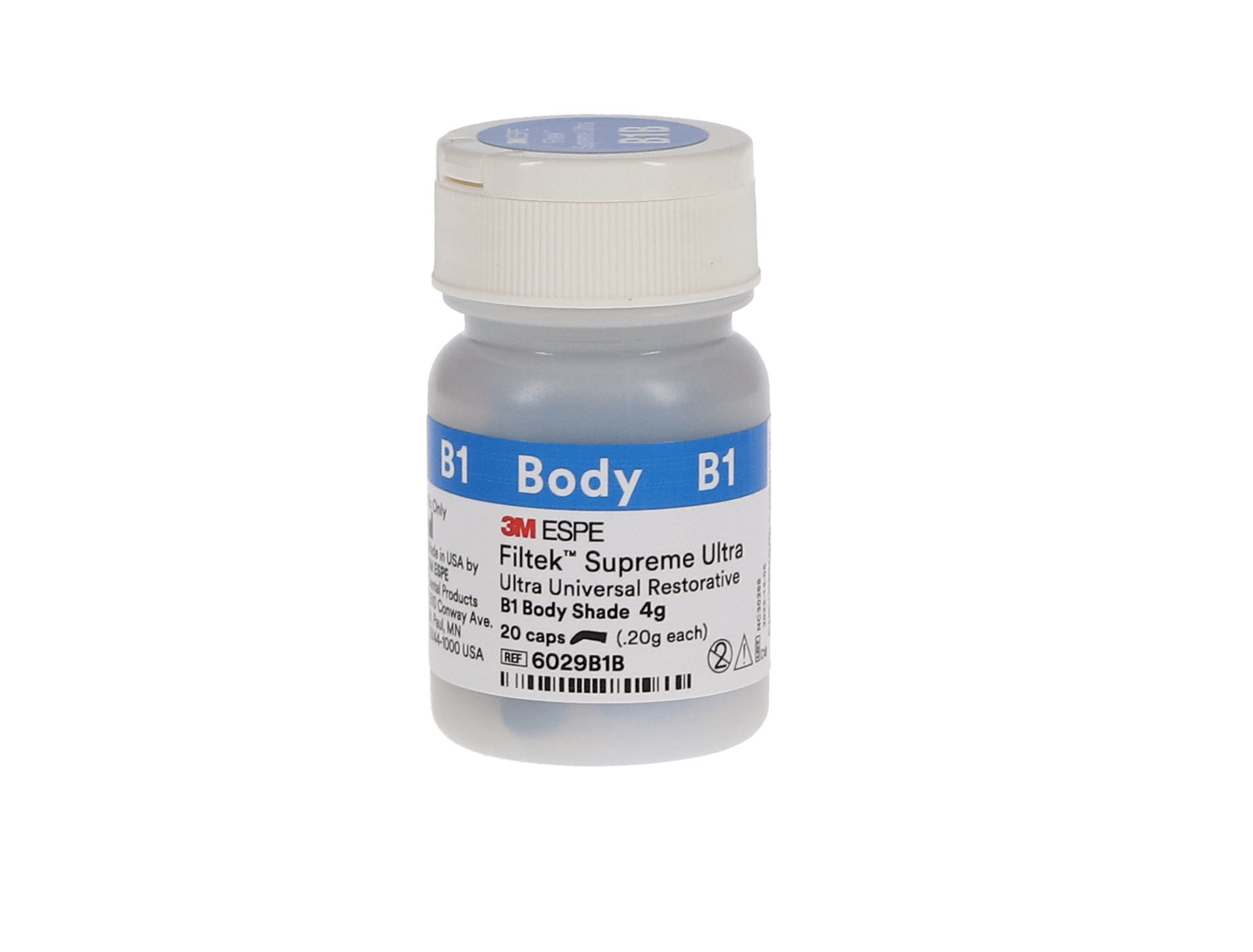 Filtek Supreme Ultra Universal Restorative, Capsule Refill, 0.2 g, Body Shade B1, 20/Pk, 7019B1B