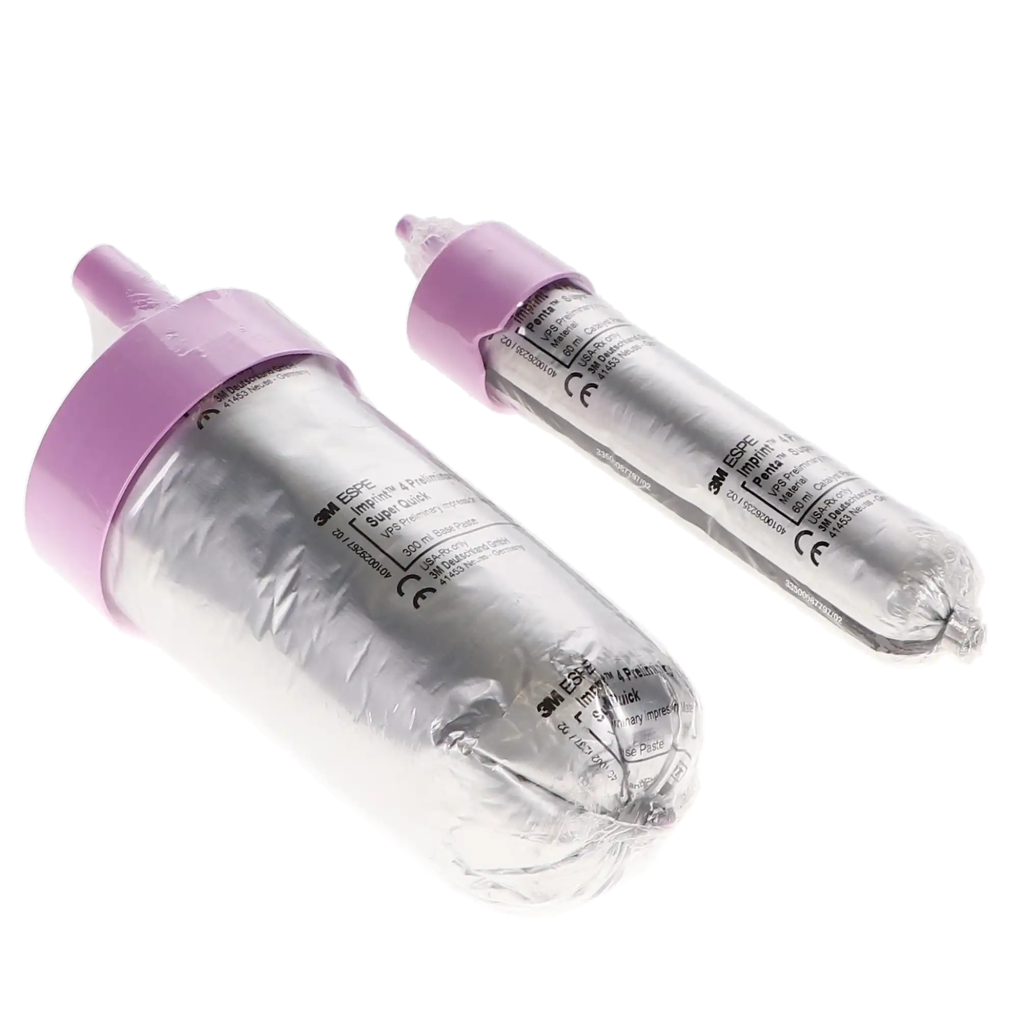 3M Imprint 4 Preliminary Penta Super Quick VPS Impression Material Value Refill, 6 x 300 ml Base + 6 x 60 ml Catalyst, Pink, Mint, 71524