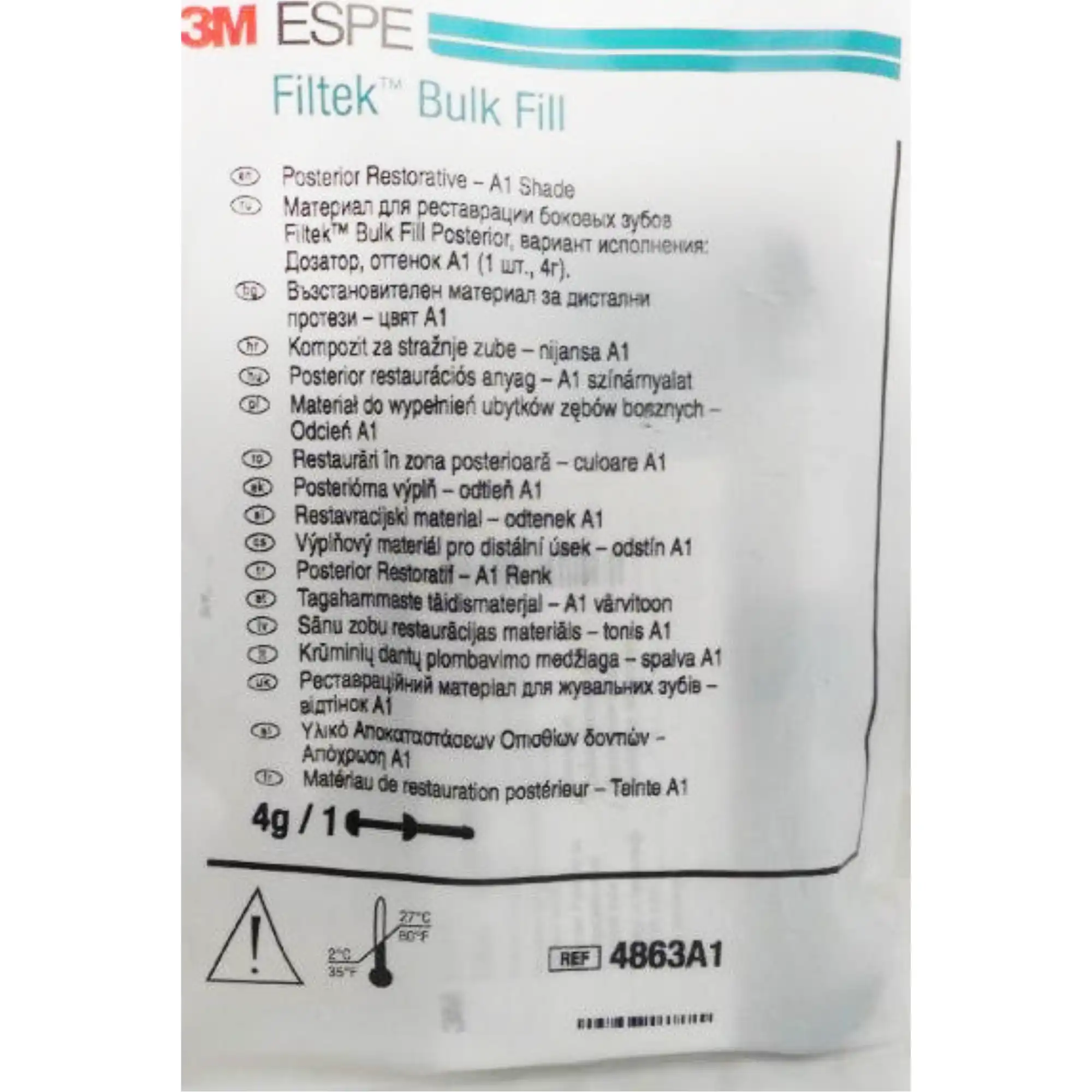 Filtek Bulk Fill Posterior Composite Resin, Syringe, 4gm, A1 Shade, 01KEZKNTXZCCHX77T7PG5S6XM8