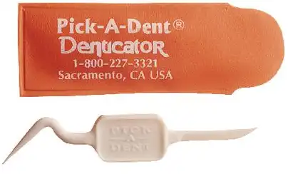 Denticator Pick-A-Dent Interdental Cleaner, Double-Ended Plastic Toothpick, Travel Pouch, 144/Box, 621714