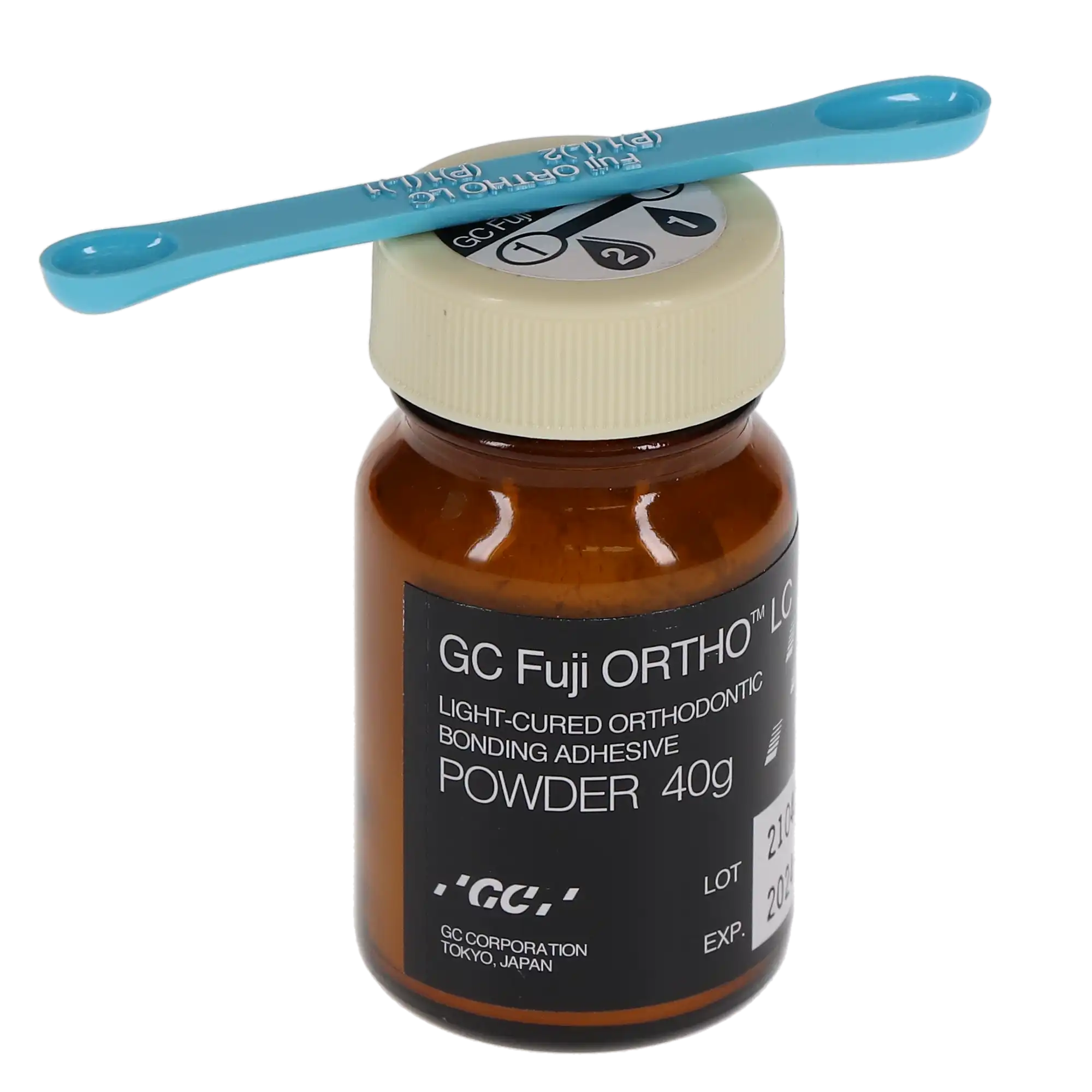 GC Fuji Ortho LC Light-Cured Resin-Reinforced Glass Ionomer Orthodontic Cement, Powder Refill, 40 g Bottle, 1/Pk, 000029