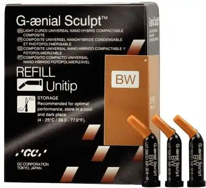 G-aenial Sculpt Universal Composite, Unitip Refill, 0.16 ml, BW (Bleach White), 10/Pk