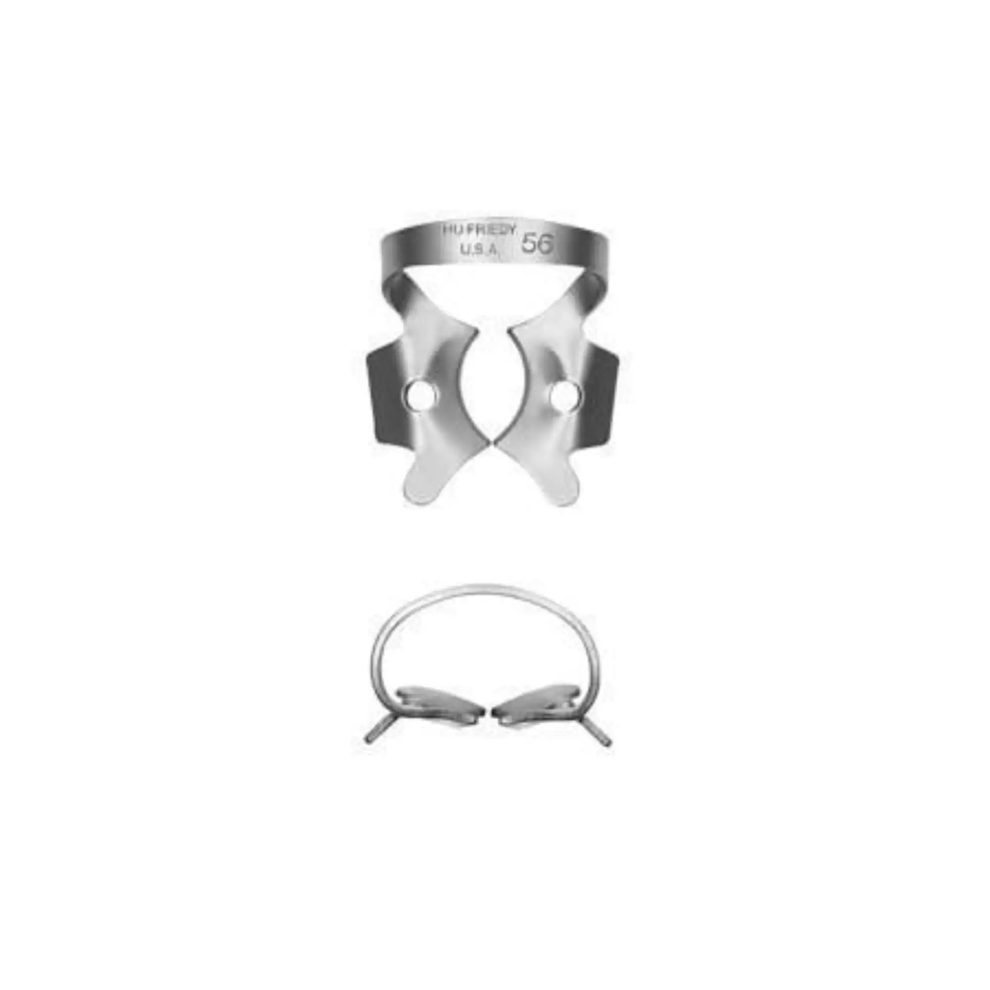 Hu-Friedy Satin Steel Rubber Dam Clamp, #56, Winged, Large Molars, 1 Each, RDCM56