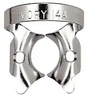 Ivory Rubber Dam Clamp #14A, Winged, Stainless Steel, Molar, 50057356