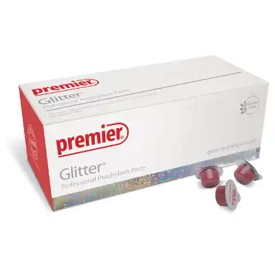 Glitter Prophy Paste, Medium Grit, Strawberry, with Fluoride, Unit Dose Cups, 200/Box, 9007422