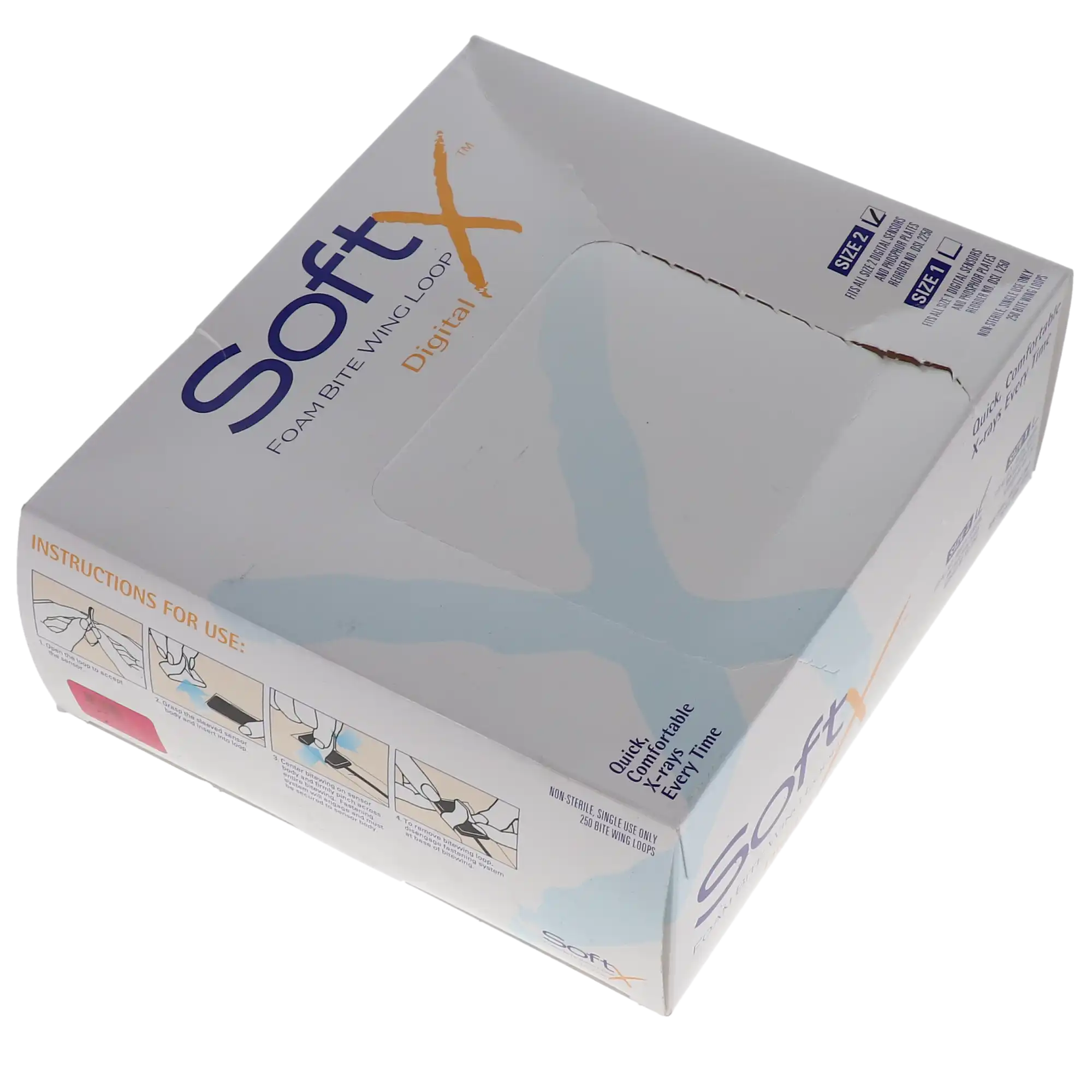 ProEdge SoftX Foam Digital Sensor Loops, Size 2, Disposable, 250/Box, DSL2250