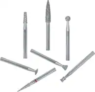 Shofu Robot Diamond Point, FG, Round, ISO 001/022, 2.2 mm Diameter, Regular Grit, White Ring, 1/Pk, 0876-1